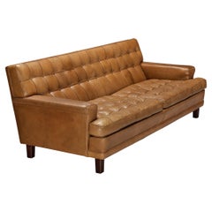 Arne Norell 'Merkur' Sofa aus cognacfarbenem Leder 