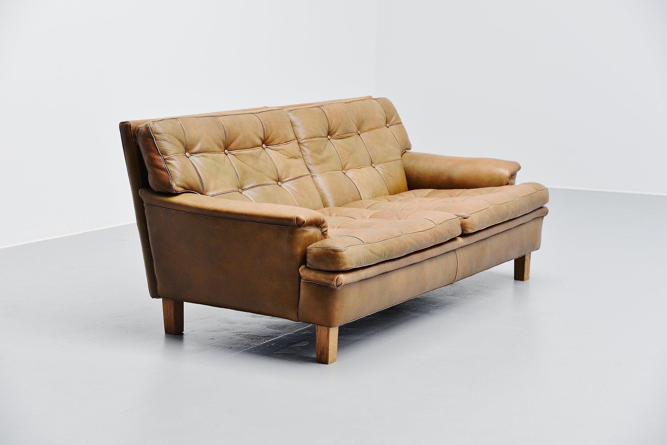 Leather Arne Norell Merkur Two-Seat Sofa AB, Sweden, 1960