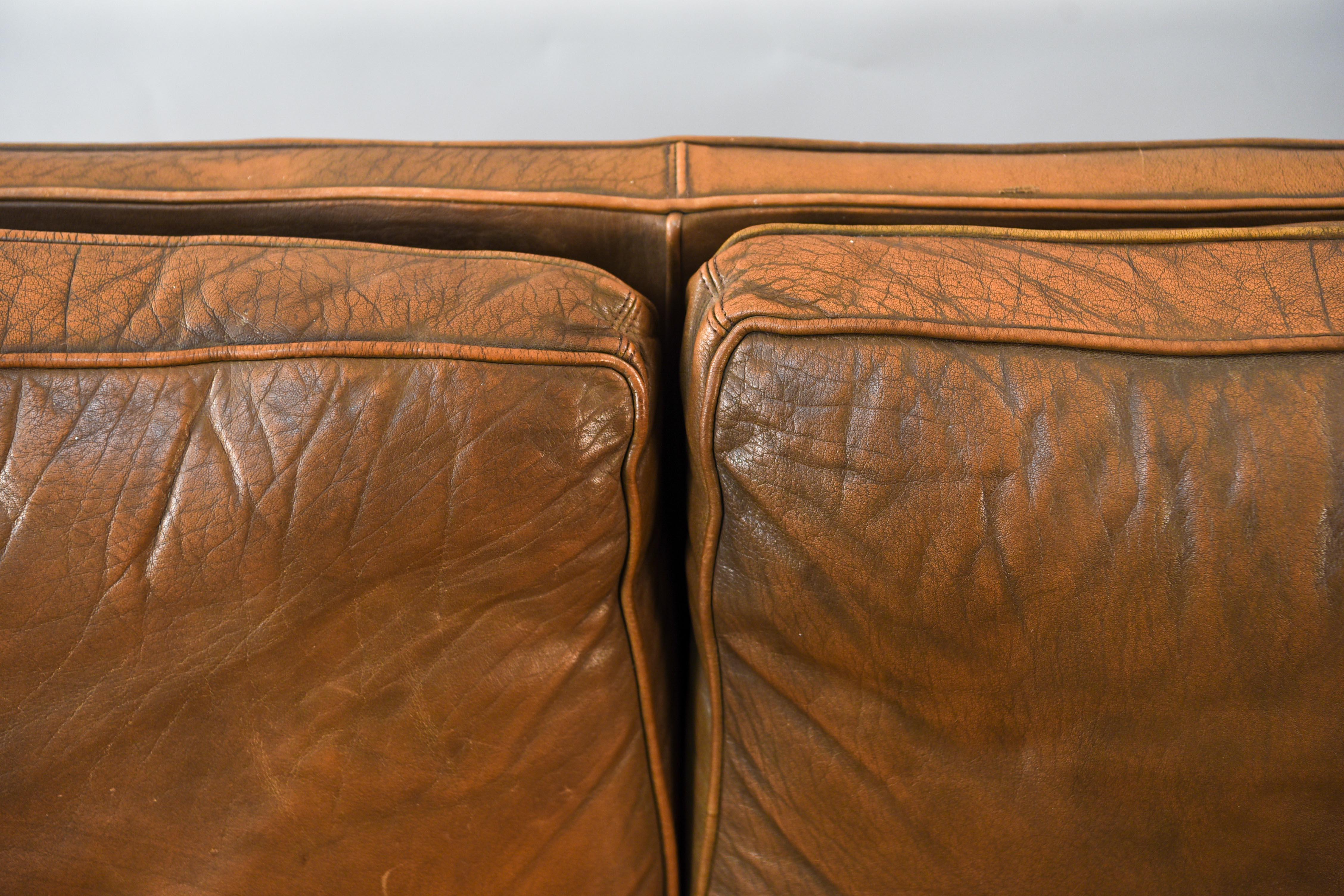 Arne Norell „Mexico“ Leder-Sofa (Mitte des 20. Jahrhunderts)