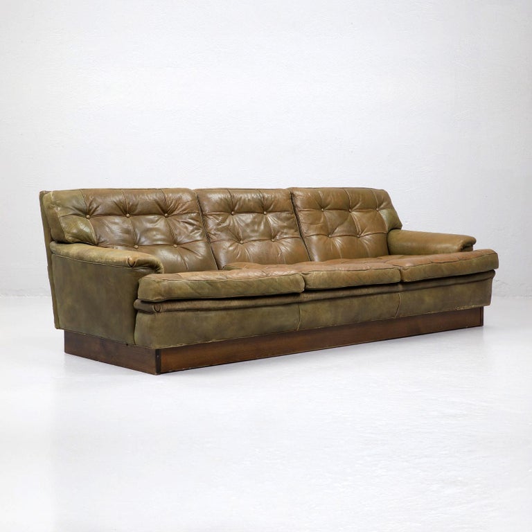 Arne Norell 'Mexico' Sofa in Moss Green Leather, 3 Seats, Denmark 1960s For  Sale at 1stDibs | arne norell mexico