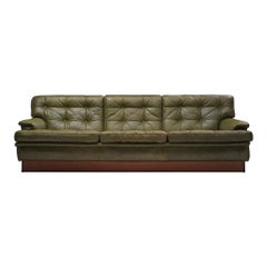 Arne Norell 'Mexico' Sofa in Moss Green Leather