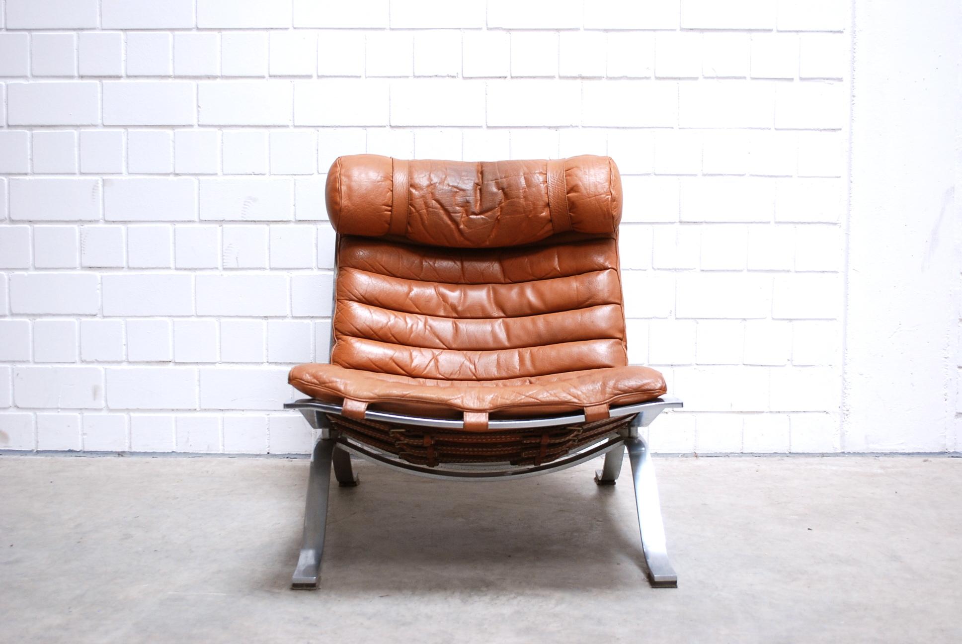 Leather Arne Norell Model Ari cognac Lounge Chair