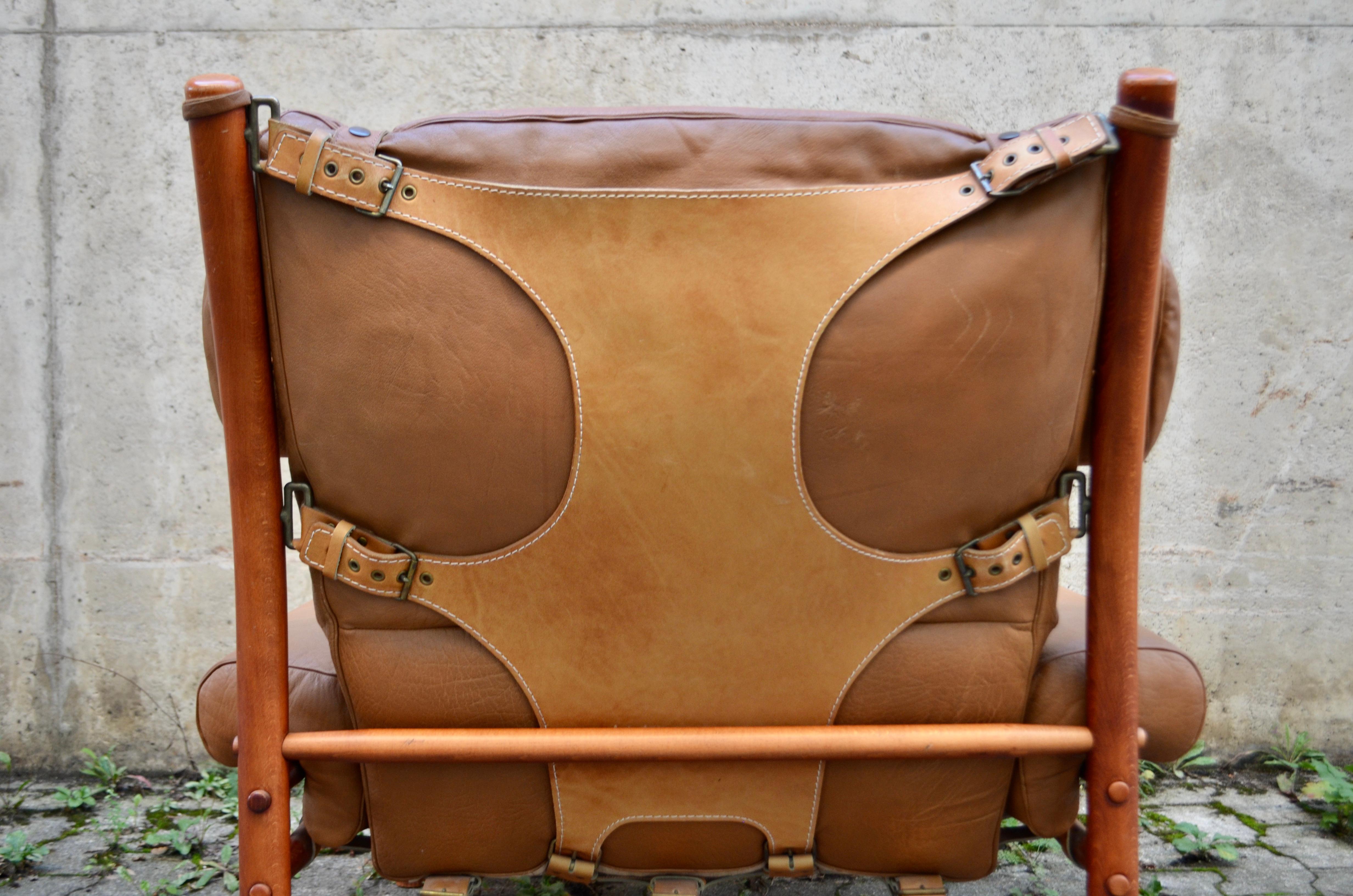 Chaise longue Inca Caramel Leather modèle Arne Norell  en vente 4
