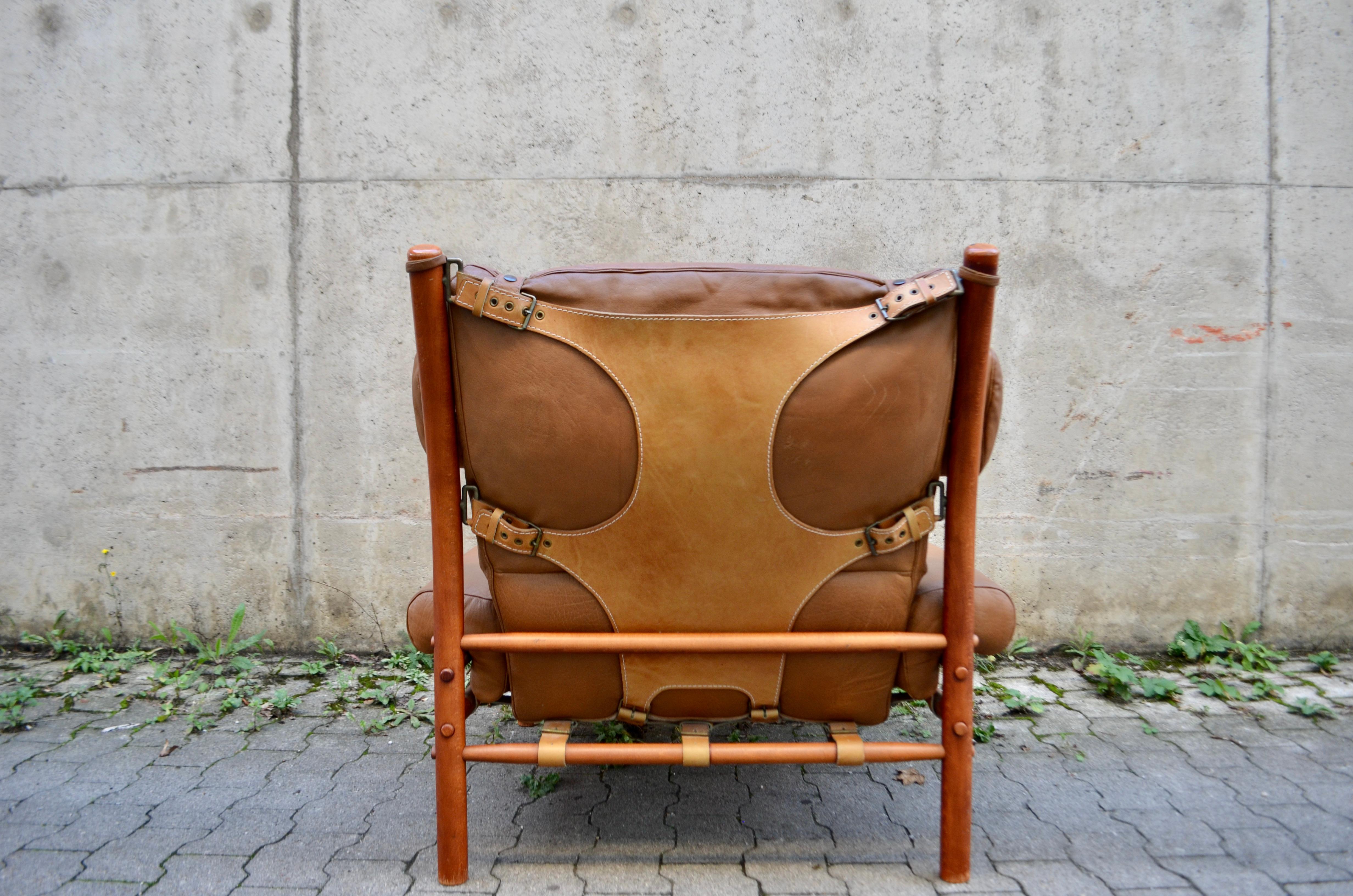 Chaise longue Inca Caramel Leather modèle Arne Norell  en vente 5