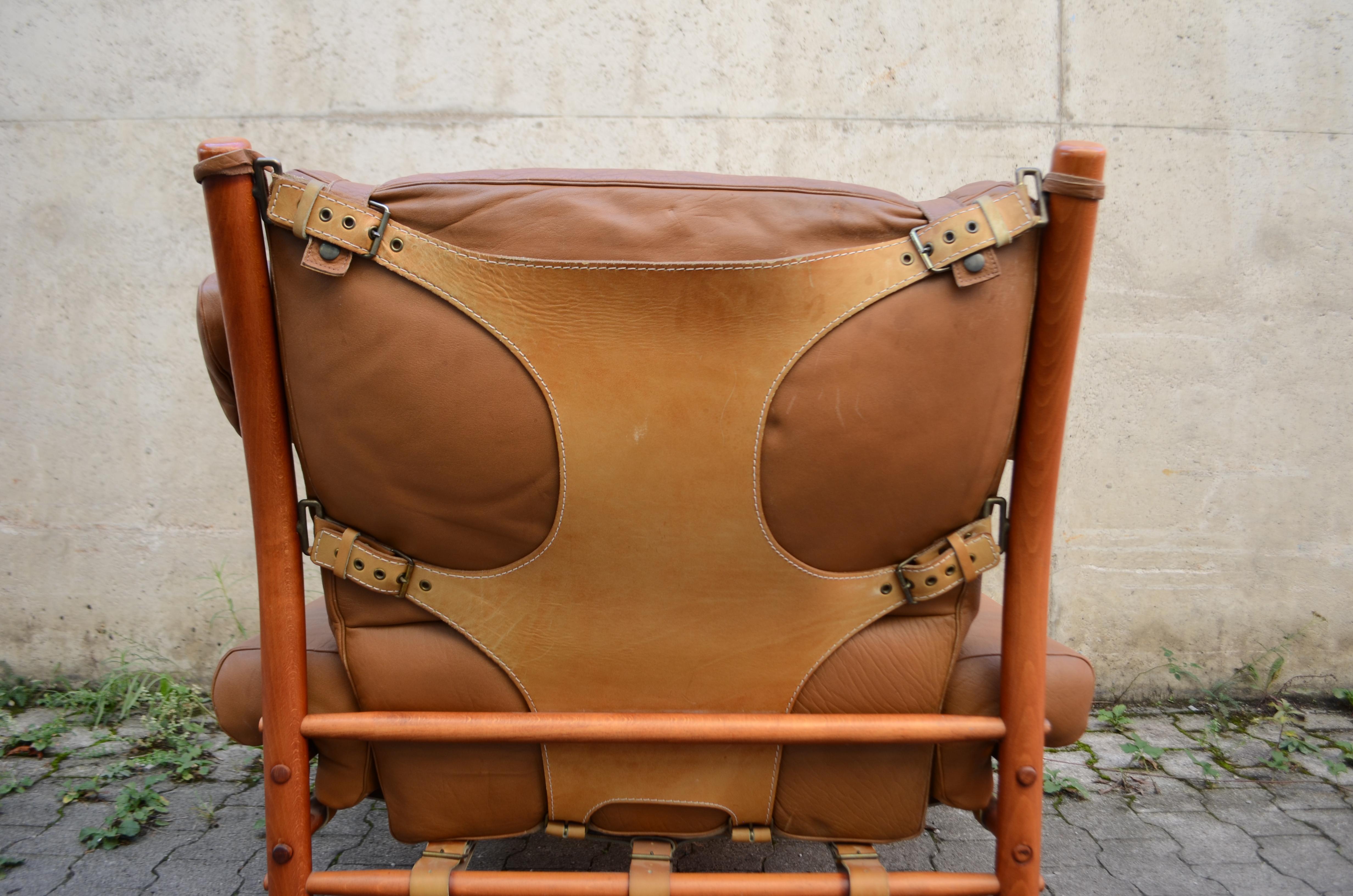 Arne Norell Model Inca Caramel Leather Lounge Chair For Sale 7