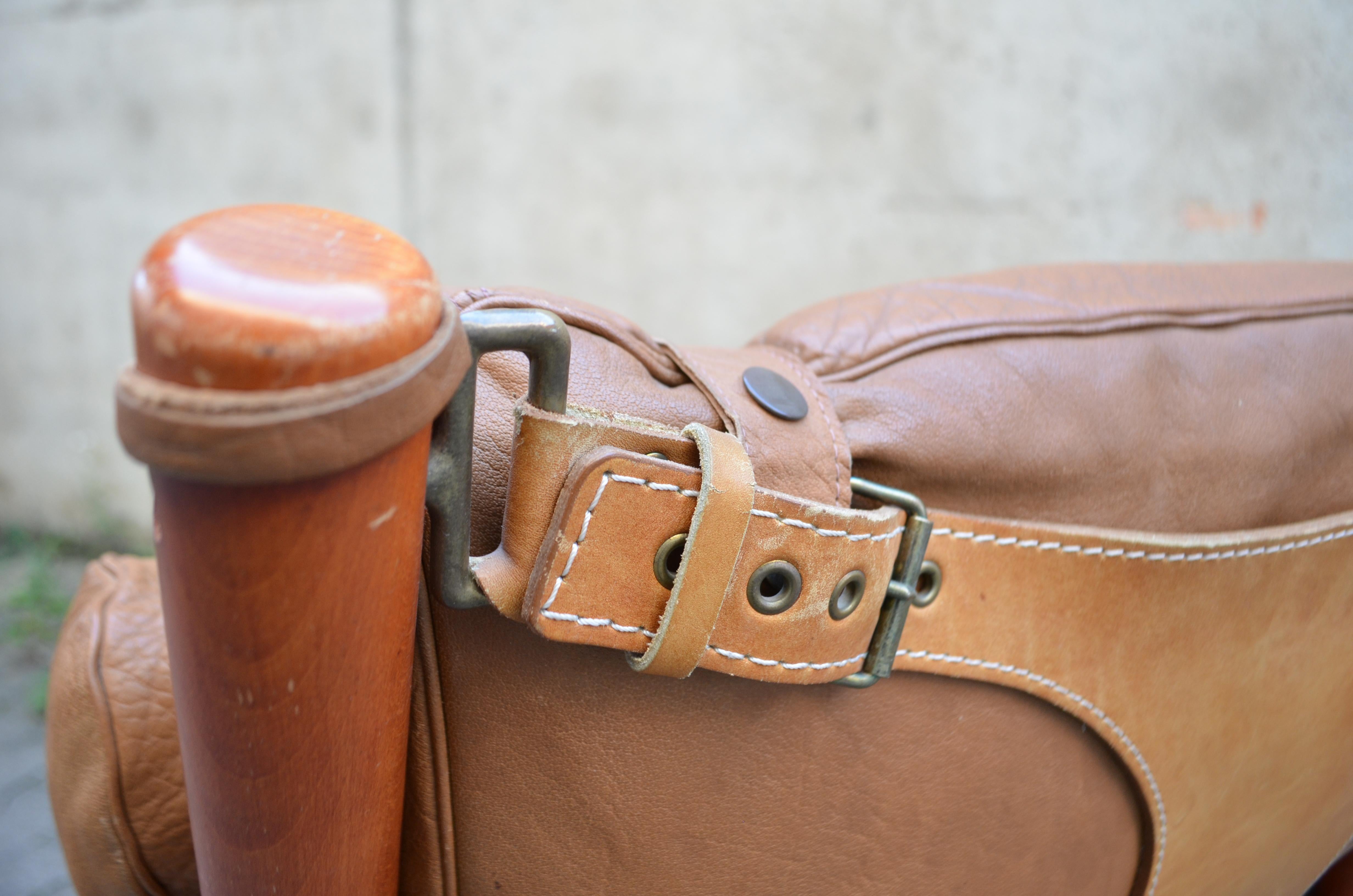 Chaise longue Inca Caramel Leather modèle Arne Norell  en vente 6