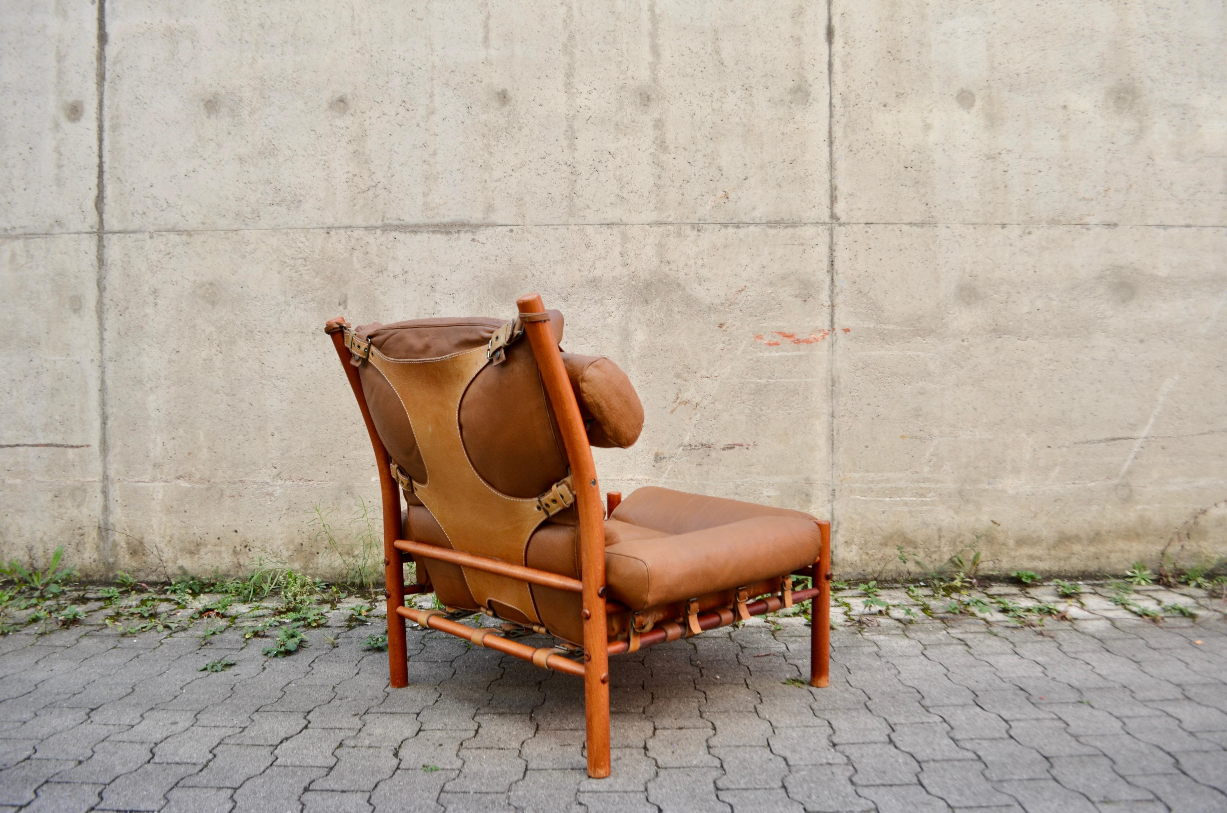 Arne Norell Model Inca Caramel Leather Lounge Chair For Sale 8