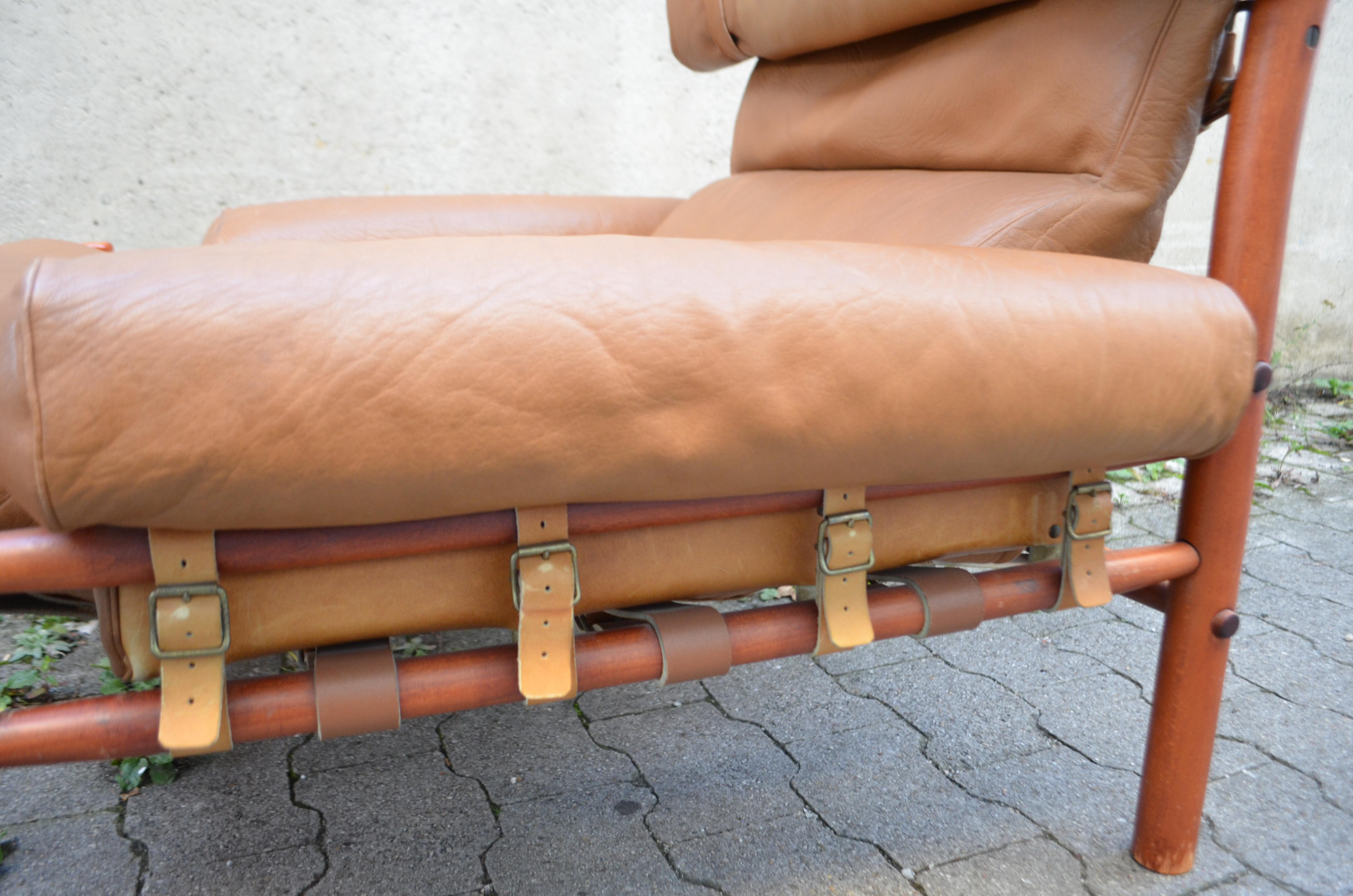 Chaise longue Inca Caramel Leather modèle Arne Norell  en vente 7
