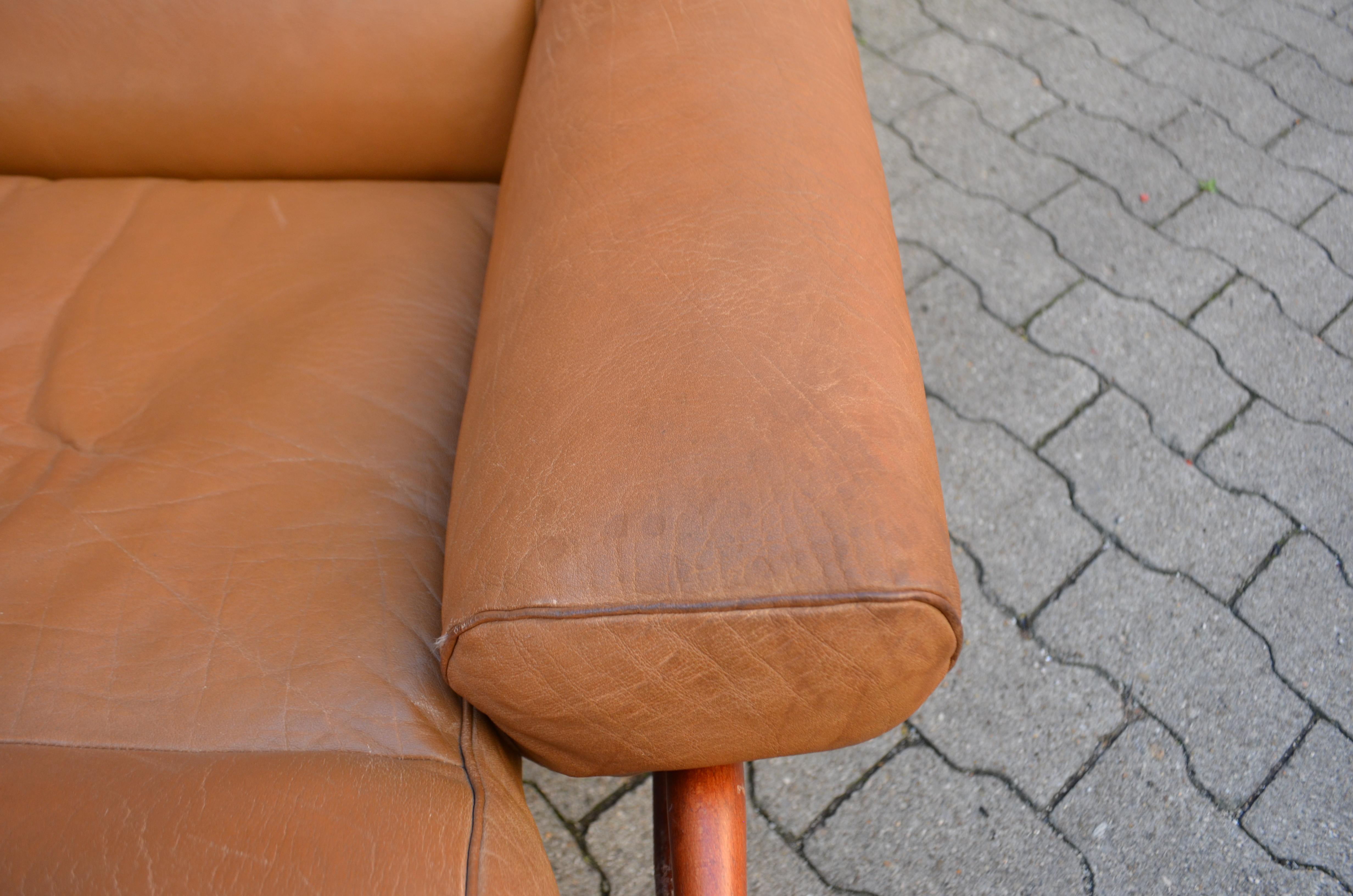 Arne Norell Model Inca Caramel Leather Lounge Chair For Sale 2