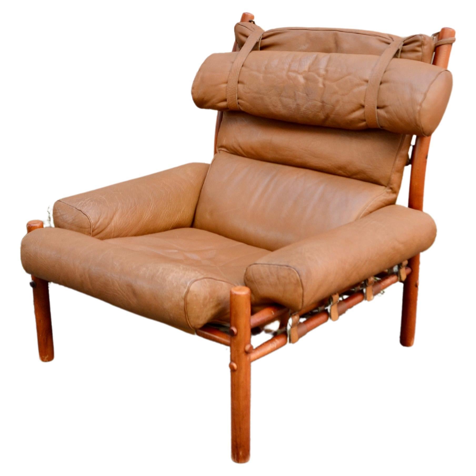 Arne Norell Model Inca Caramel Leather Lounge Chair