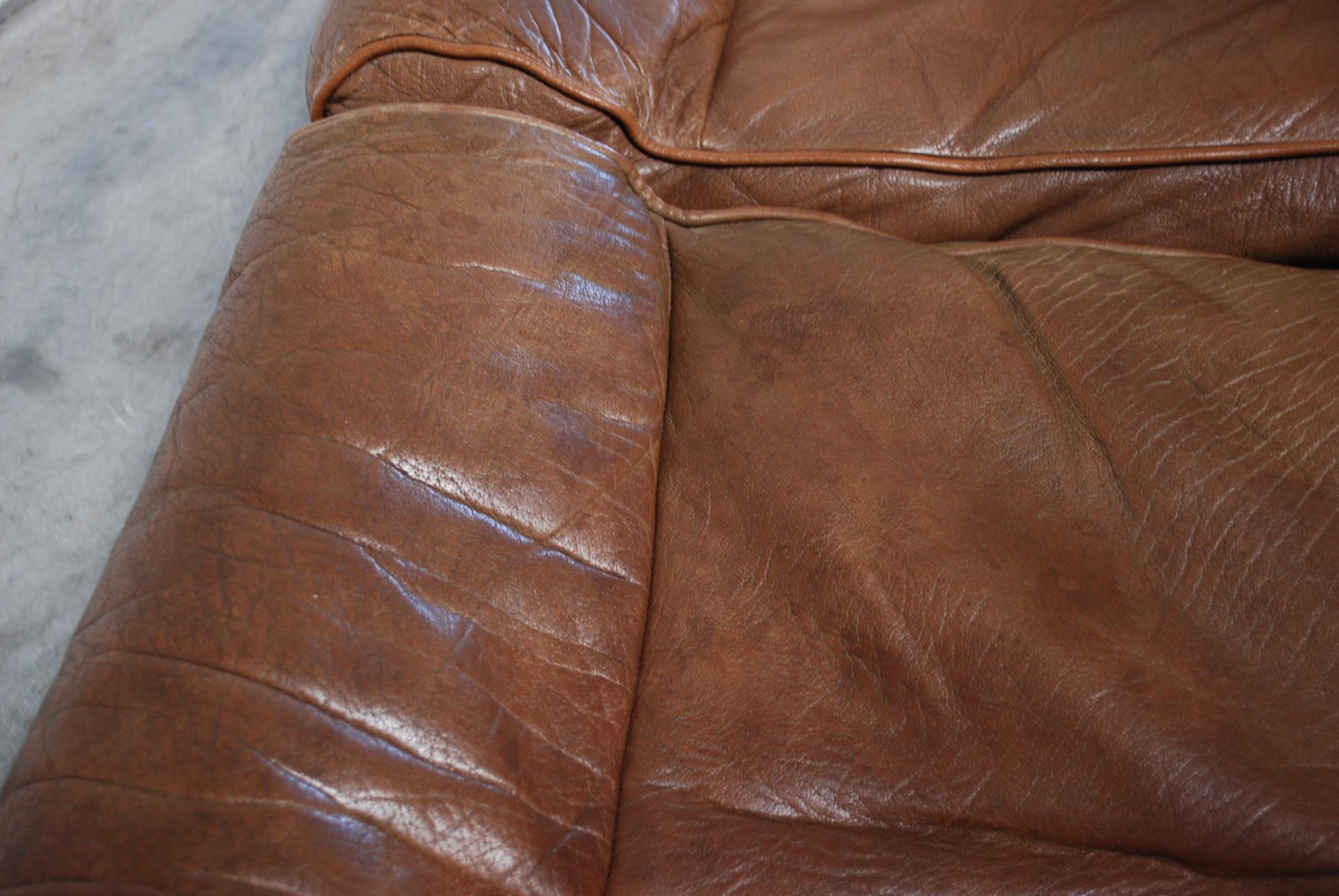 Arne Norell Model Kontiki Brown Olive Leather Sofa 5