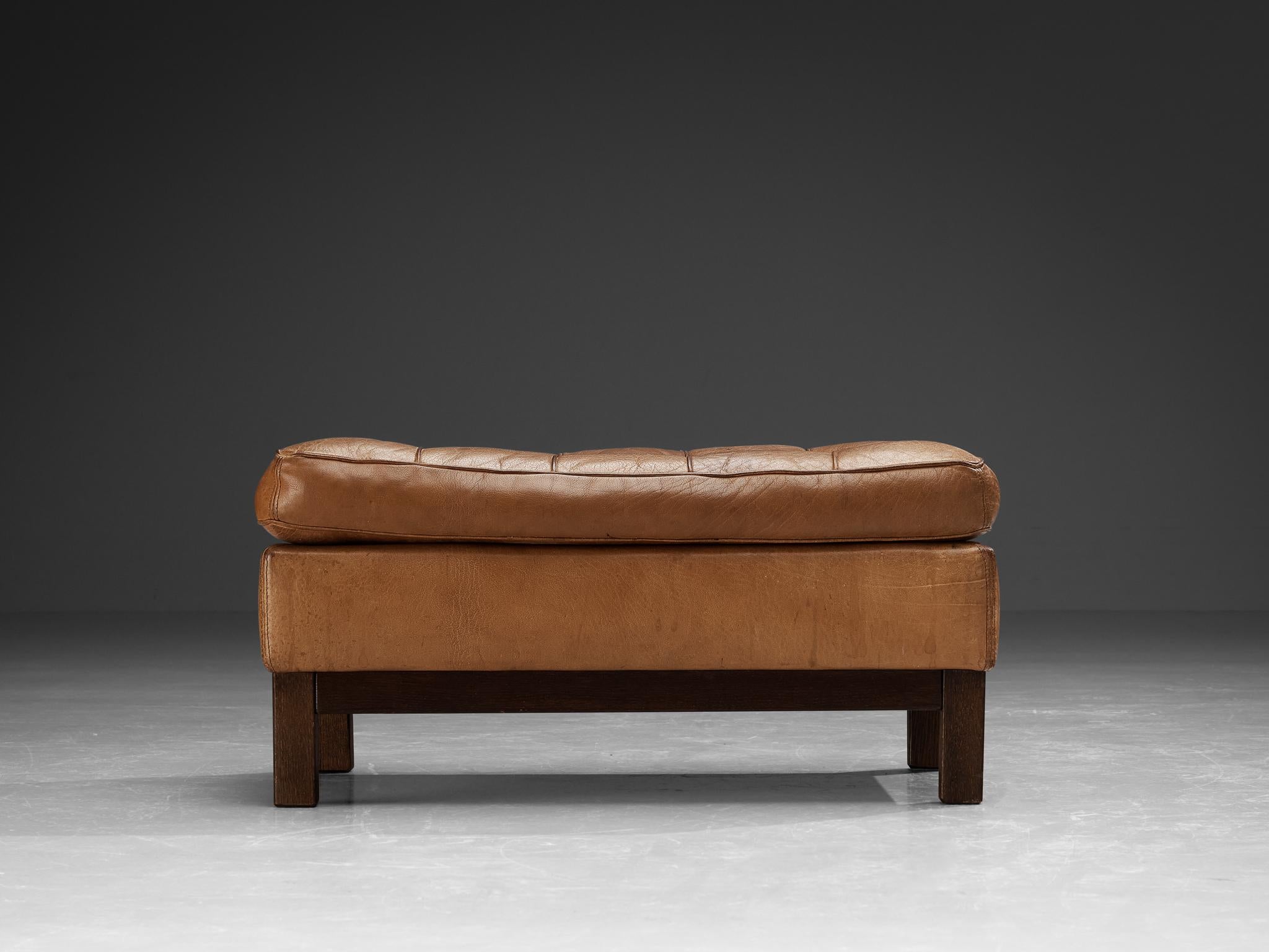 Arne Norell Ottoman 'Merkur' in Brown Leather  In Good Condition For Sale In Waalwijk, NL