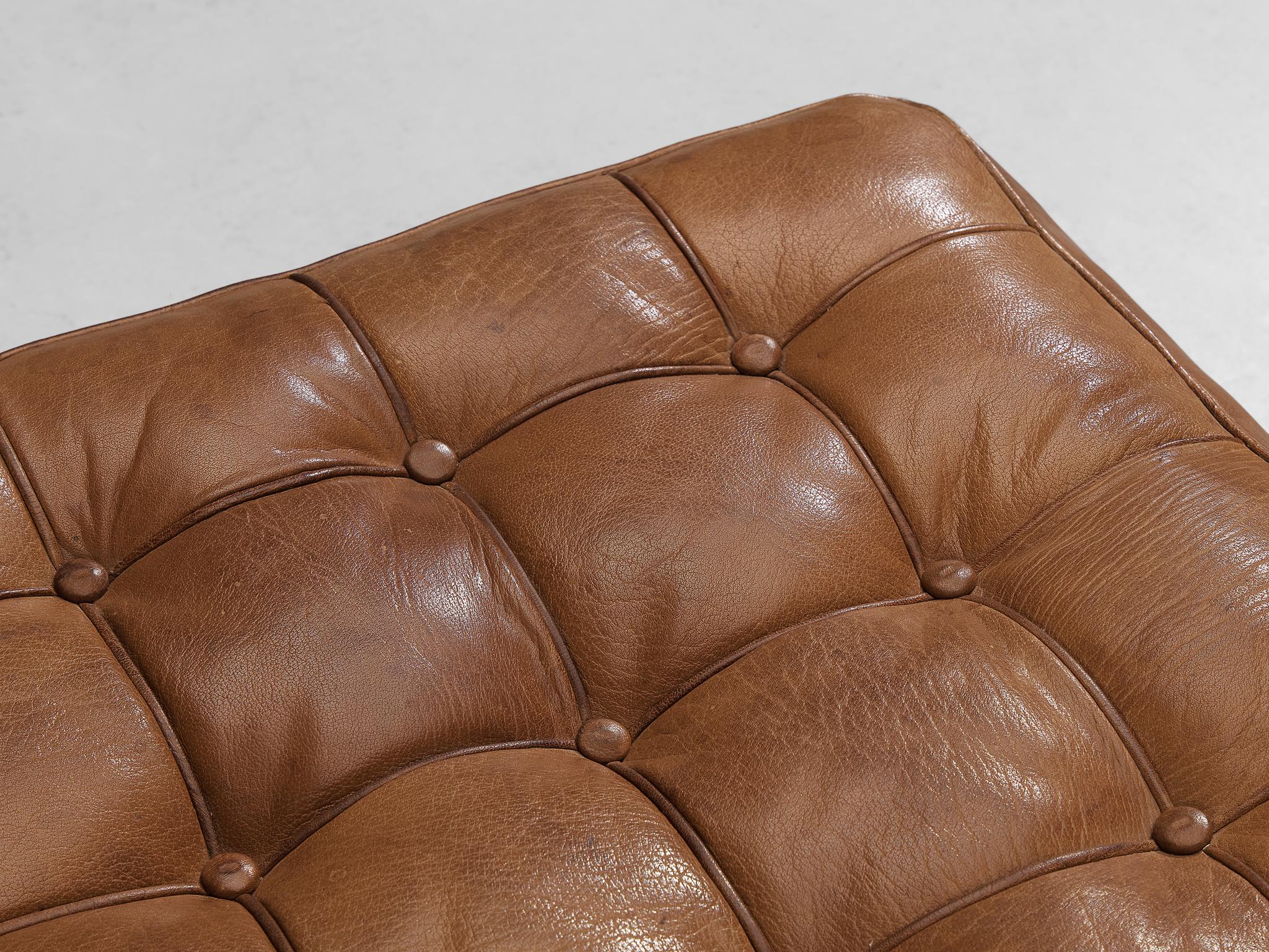 Mid-20th Century Arne Norell Ottoman 'Merkur' in Brown Leather  For Sale