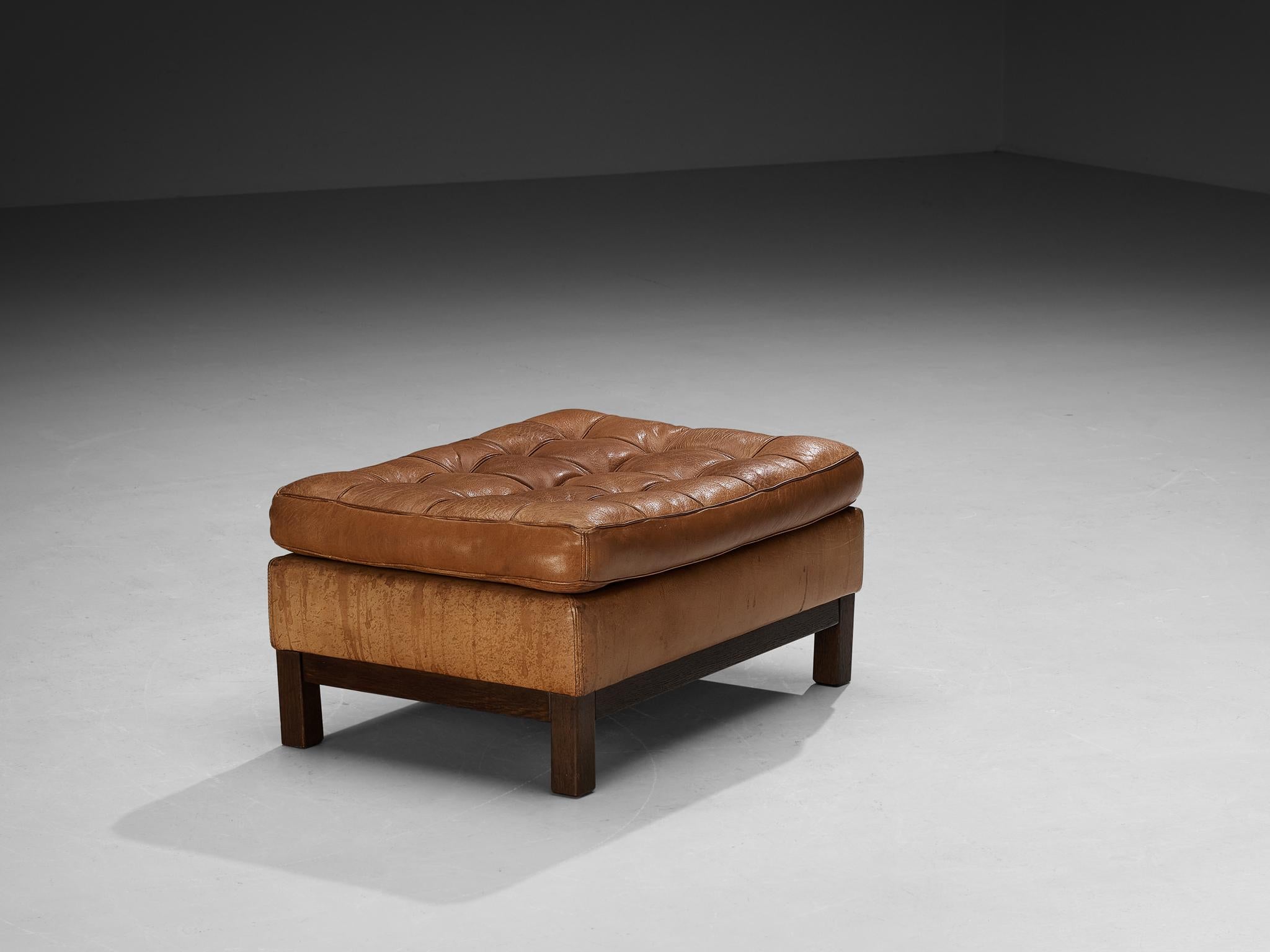 Arne Norell Ottoman 'Merkur' in Brown Leather  For Sale 1