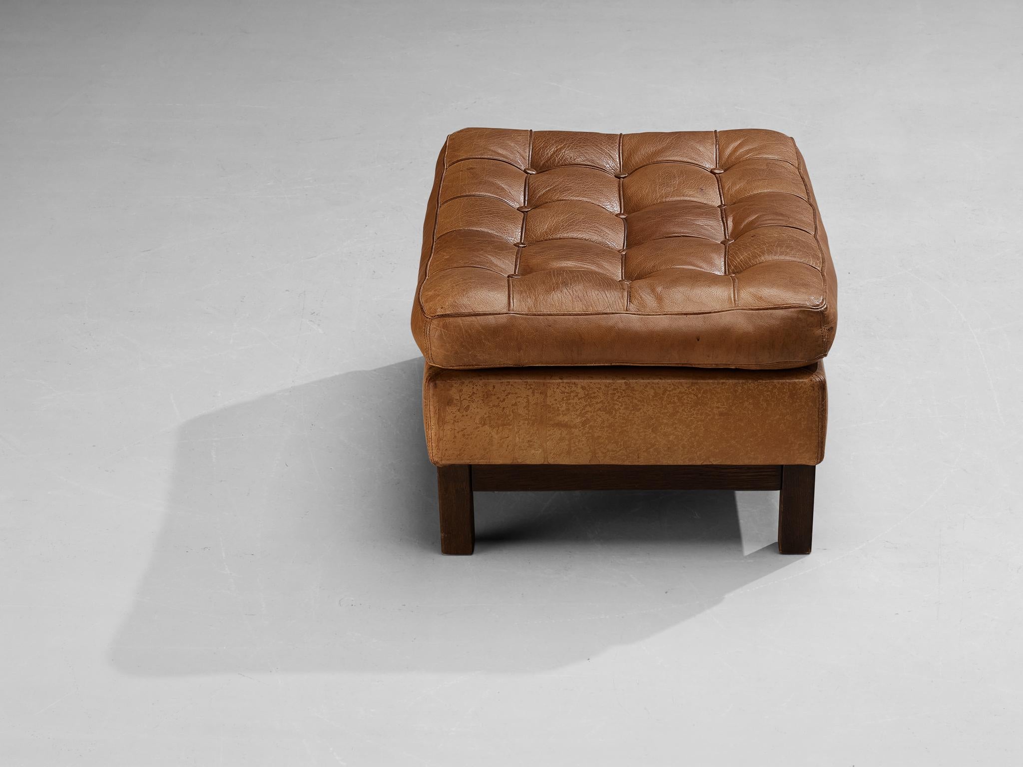 Arne Norell Ottoman 'Merkur' in Brown Leather  For Sale 2