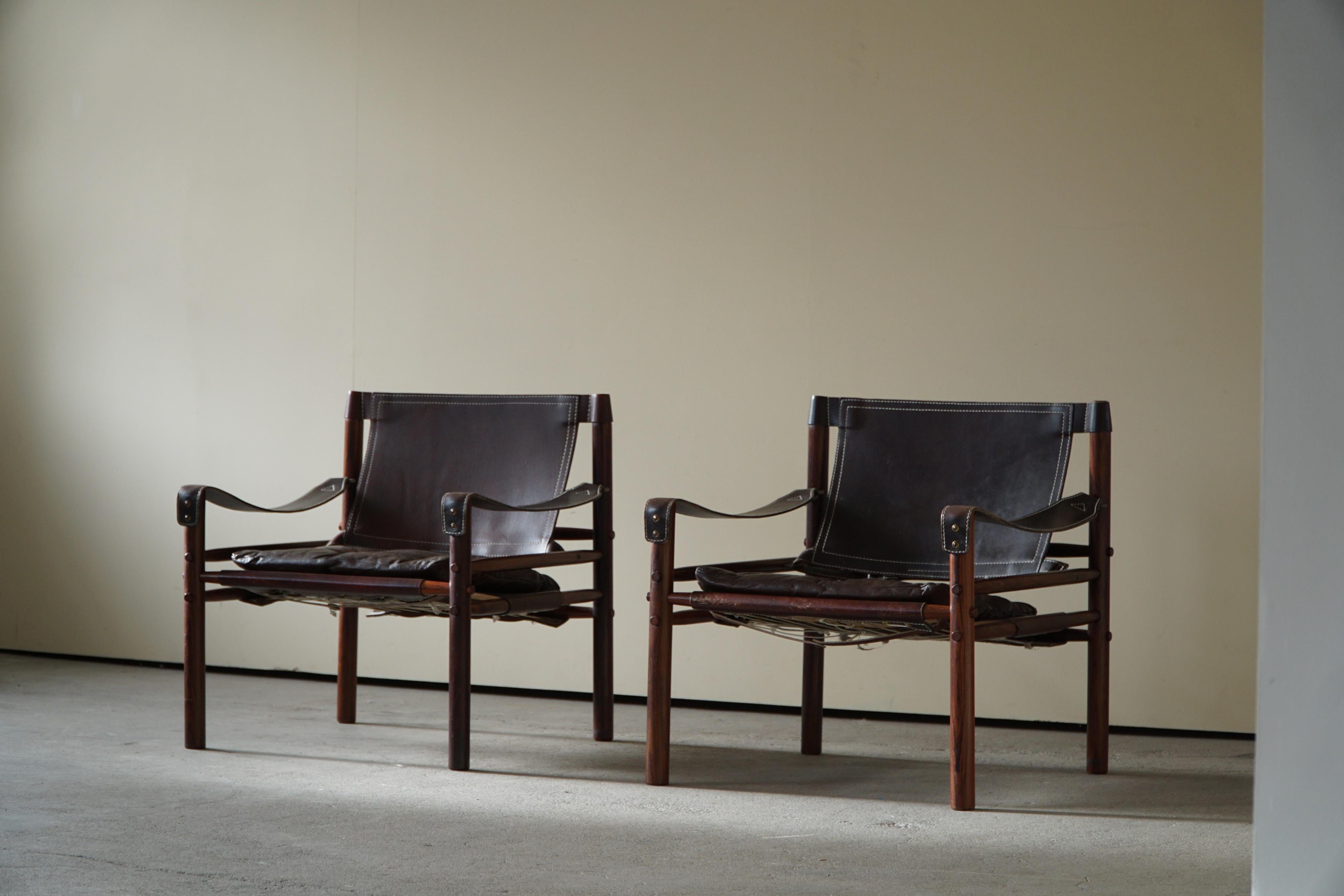 Arne Norell, Pair of Sirocco Lounge Chairs in Rosewood, AB Aneby, 1960s 4