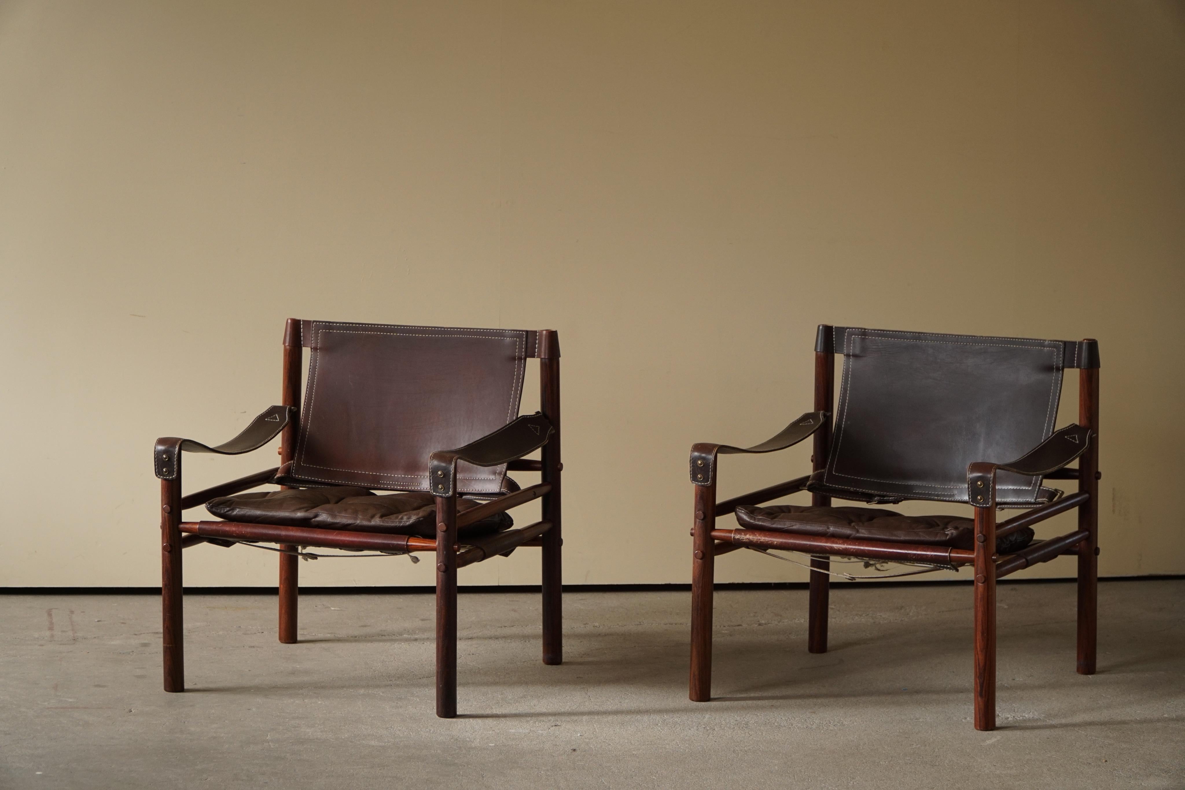 Arne Norell, Pair of Sirocco Lounge Chairs in Rosewood, AB Aneby, 1960s 6