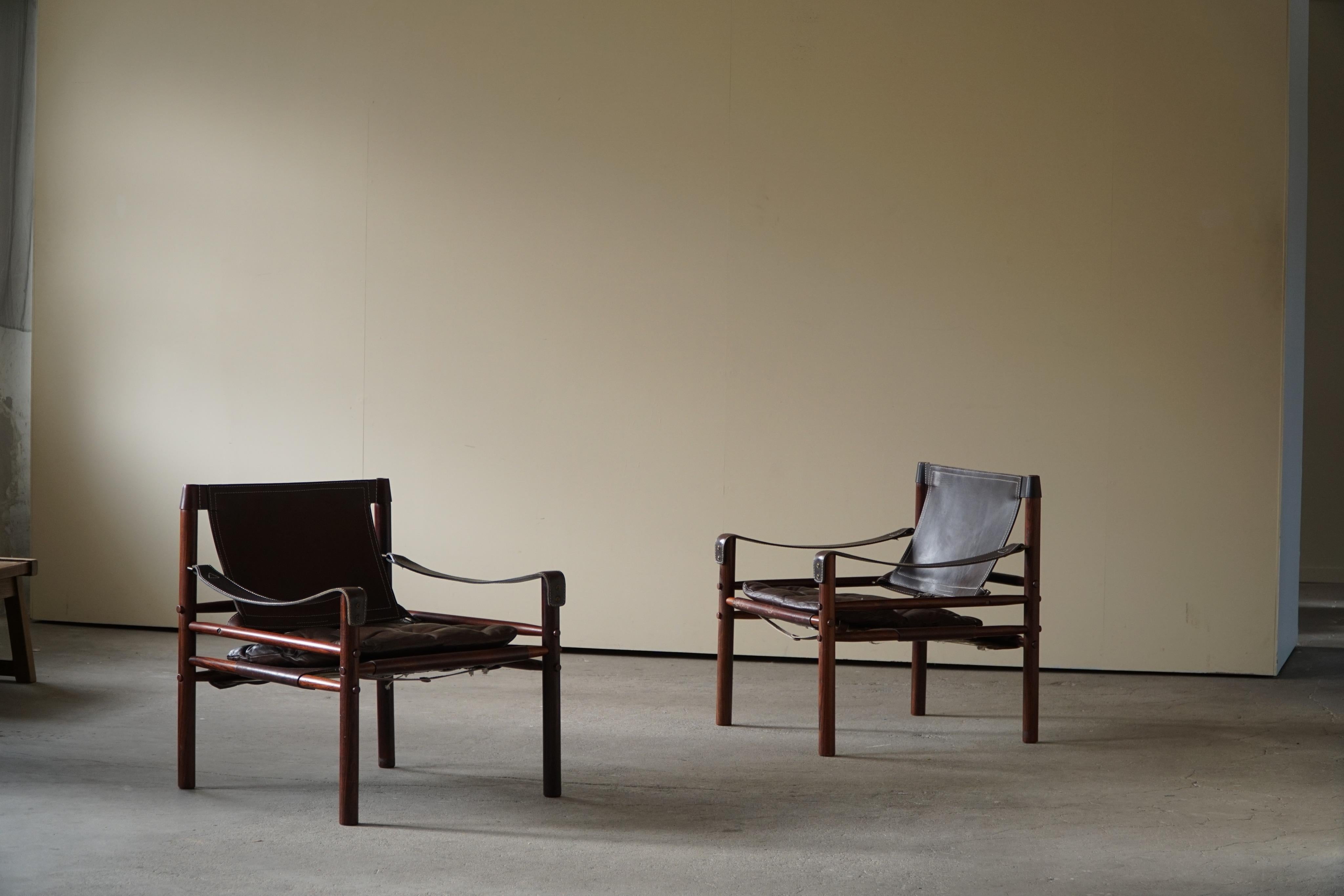 Arne Norell, Pair of Sirocco Lounge Chairs in Rosewood, AB Aneby, 1960s 7