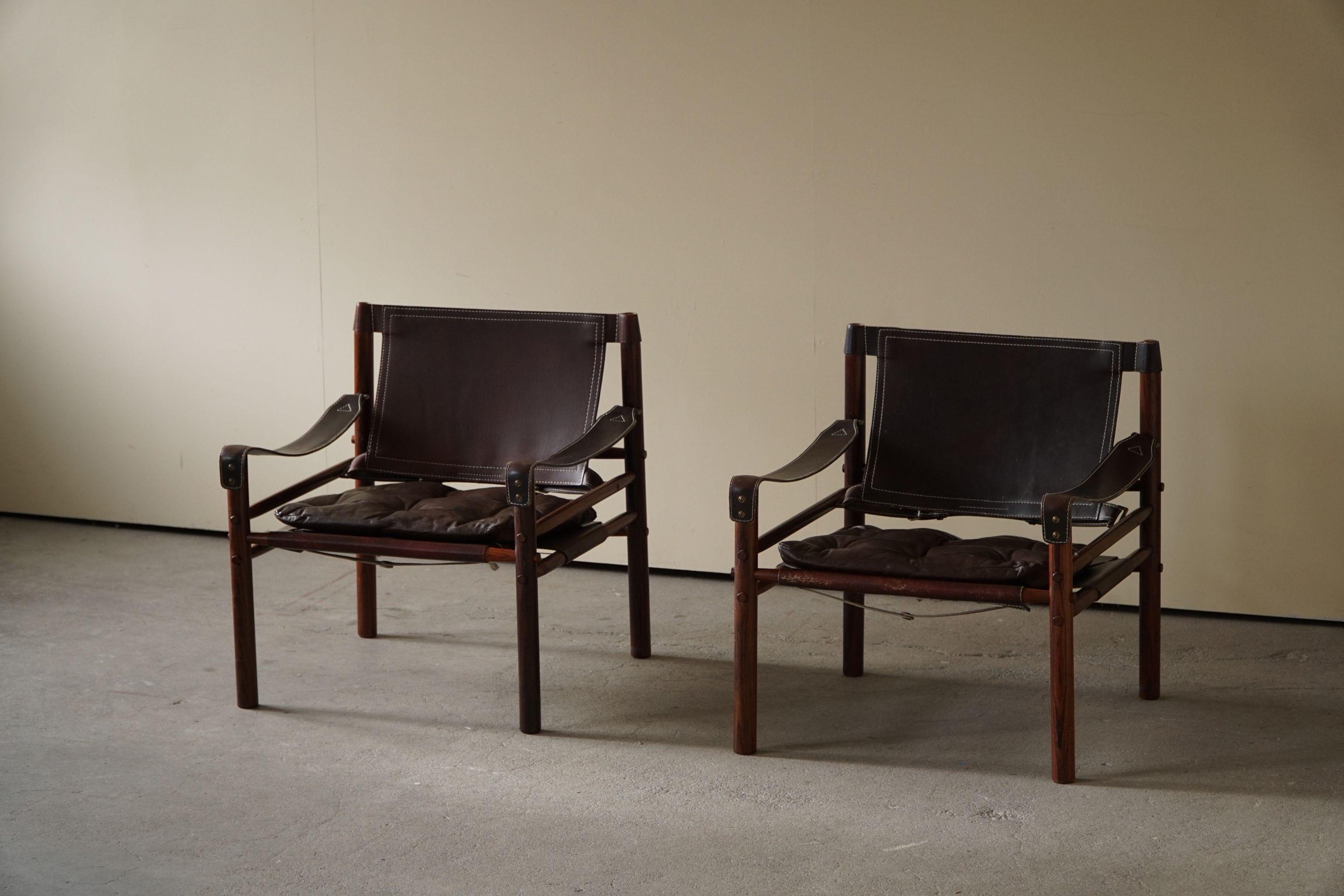 Arne Norell, Pair of Sirocco Lounge Chairs in Rosewood, AB Aneby, 1960s 11