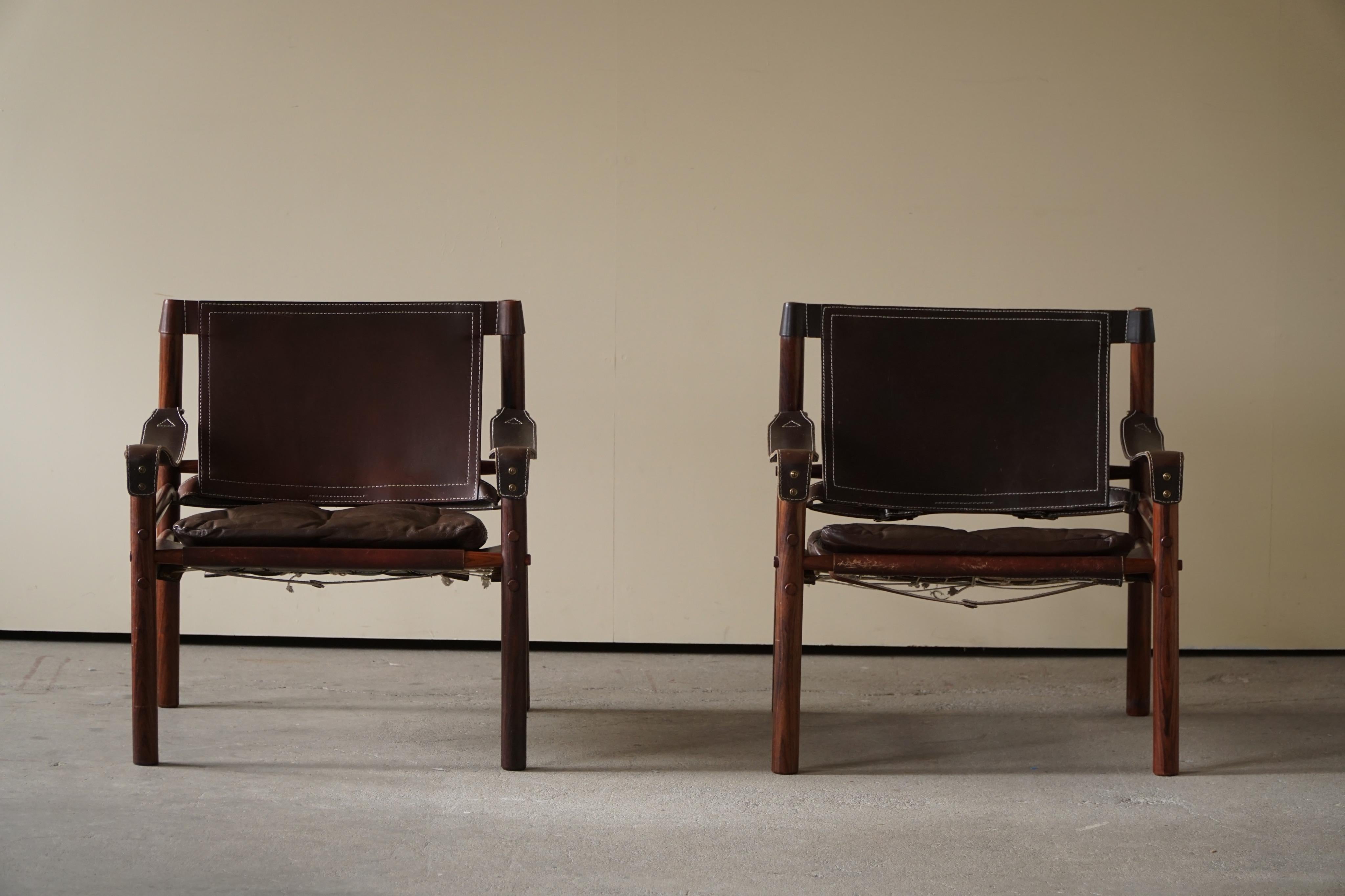 Arne Norell, Pair of Sirocco Lounge Chairs in Rosewood, AB Aneby, 1960s 2