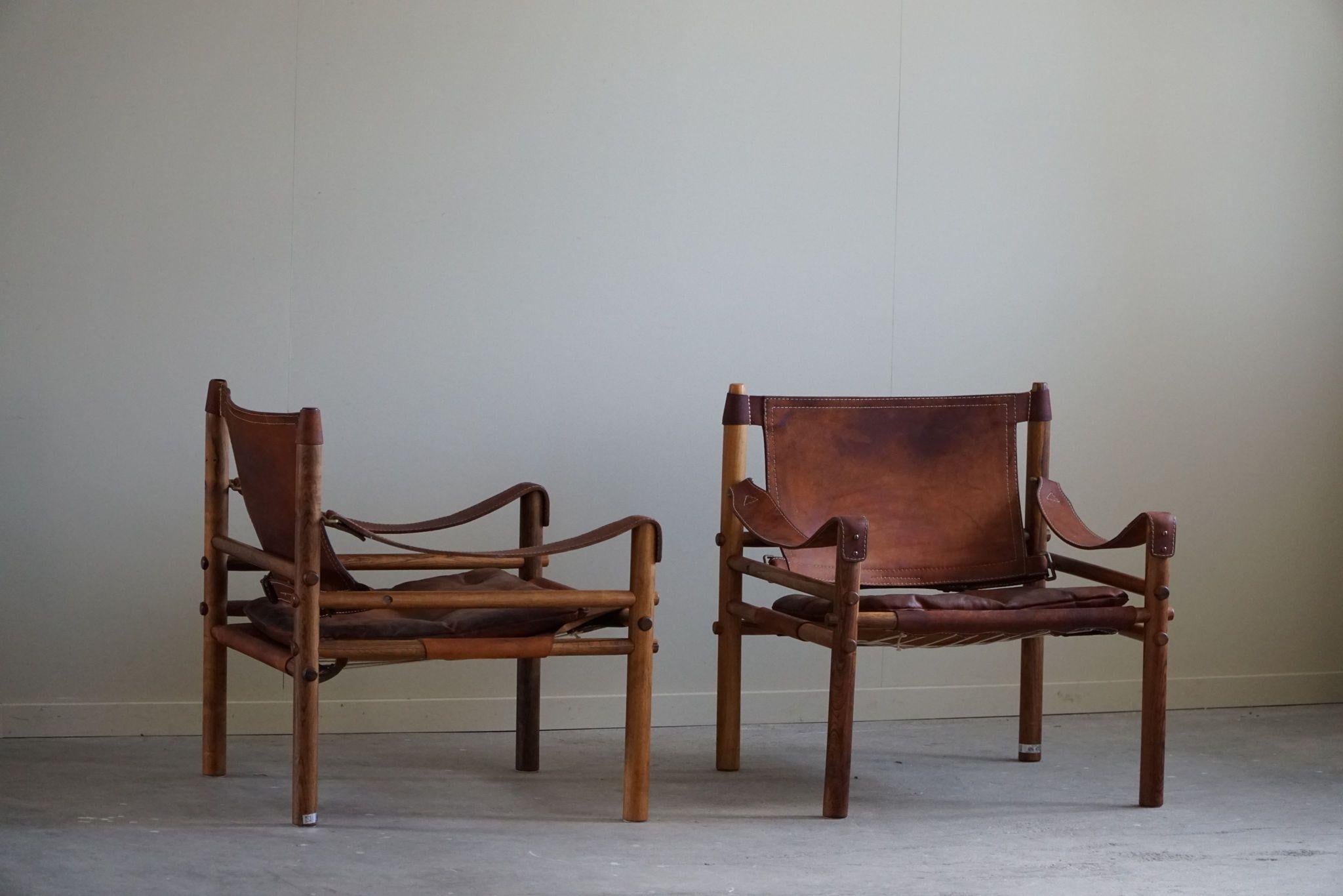 Arne Norell, Pair of Sirocco Lounge Chairs, Leather & Rosewood, AB Aneby, 1960s 6