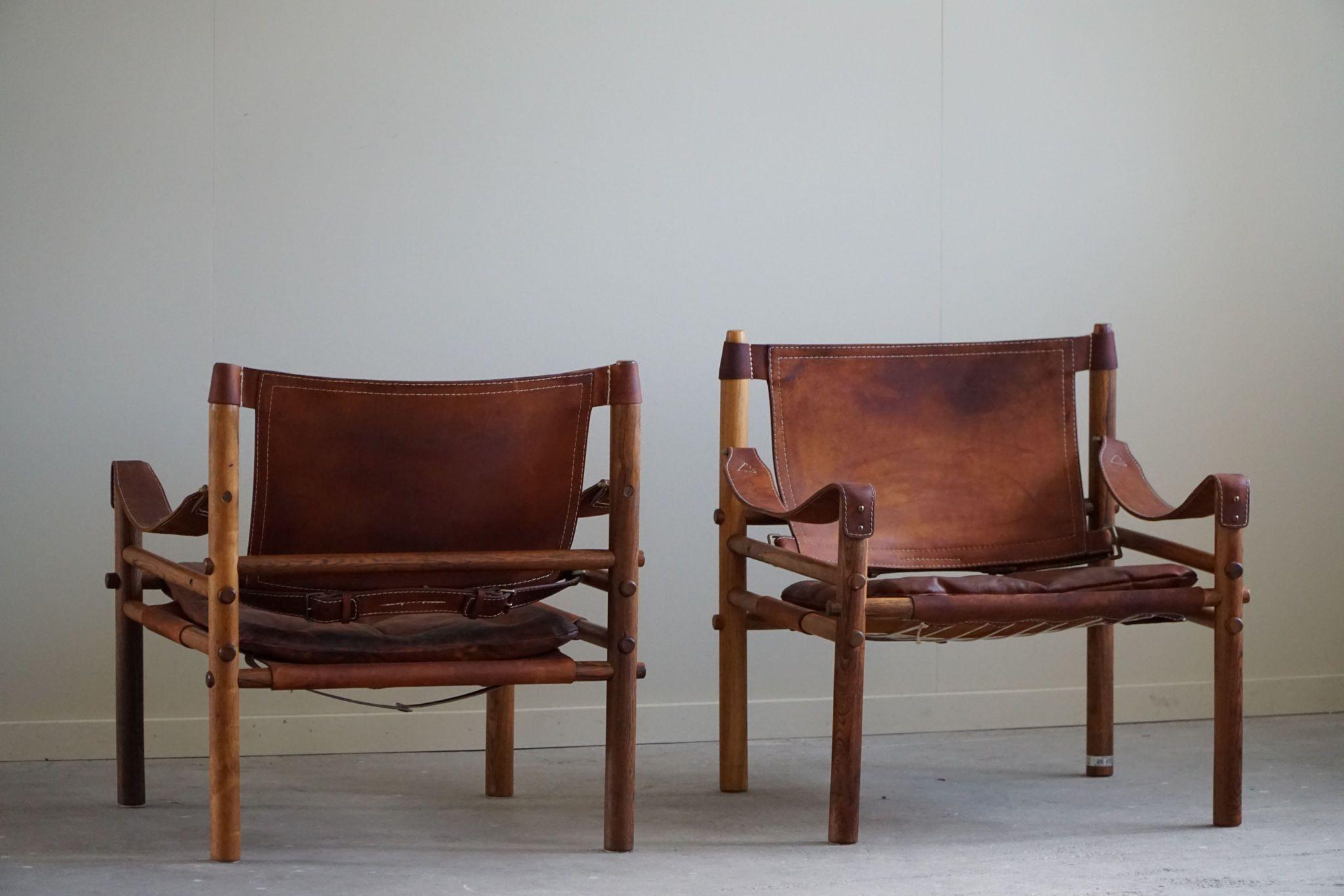 Arne Norell, Pair of Sirocco Lounge Chairs, Leather & Rosewood, AB Aneby, 1960s 7