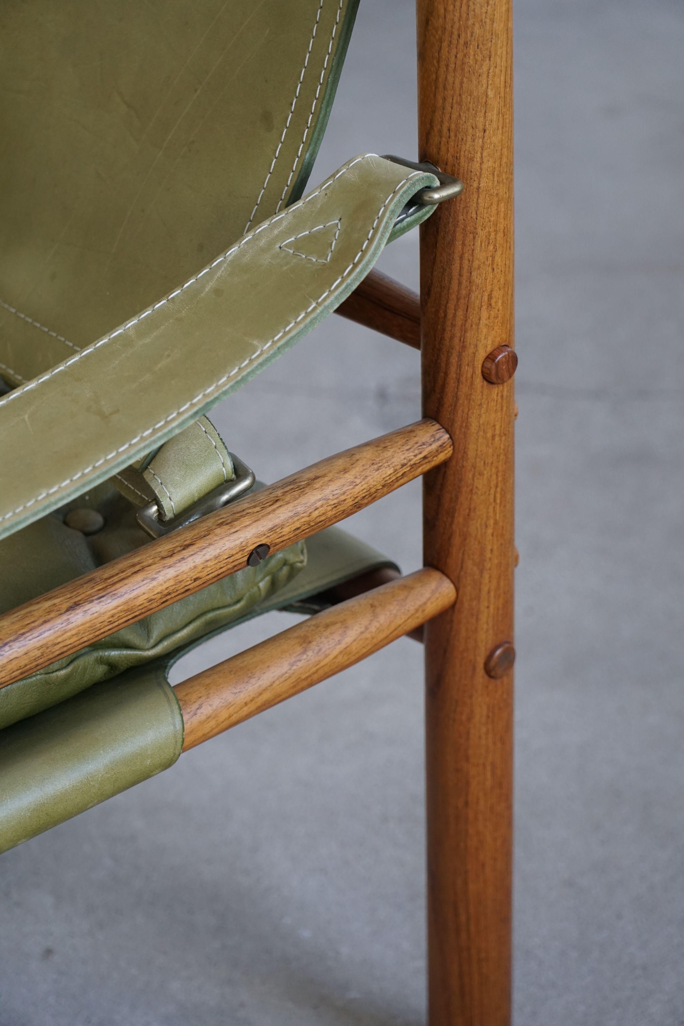 Arne Norell, paire de chaises longues Sirocco, cuir et bois de rose, AB Aneby, années 1960 en vente 2