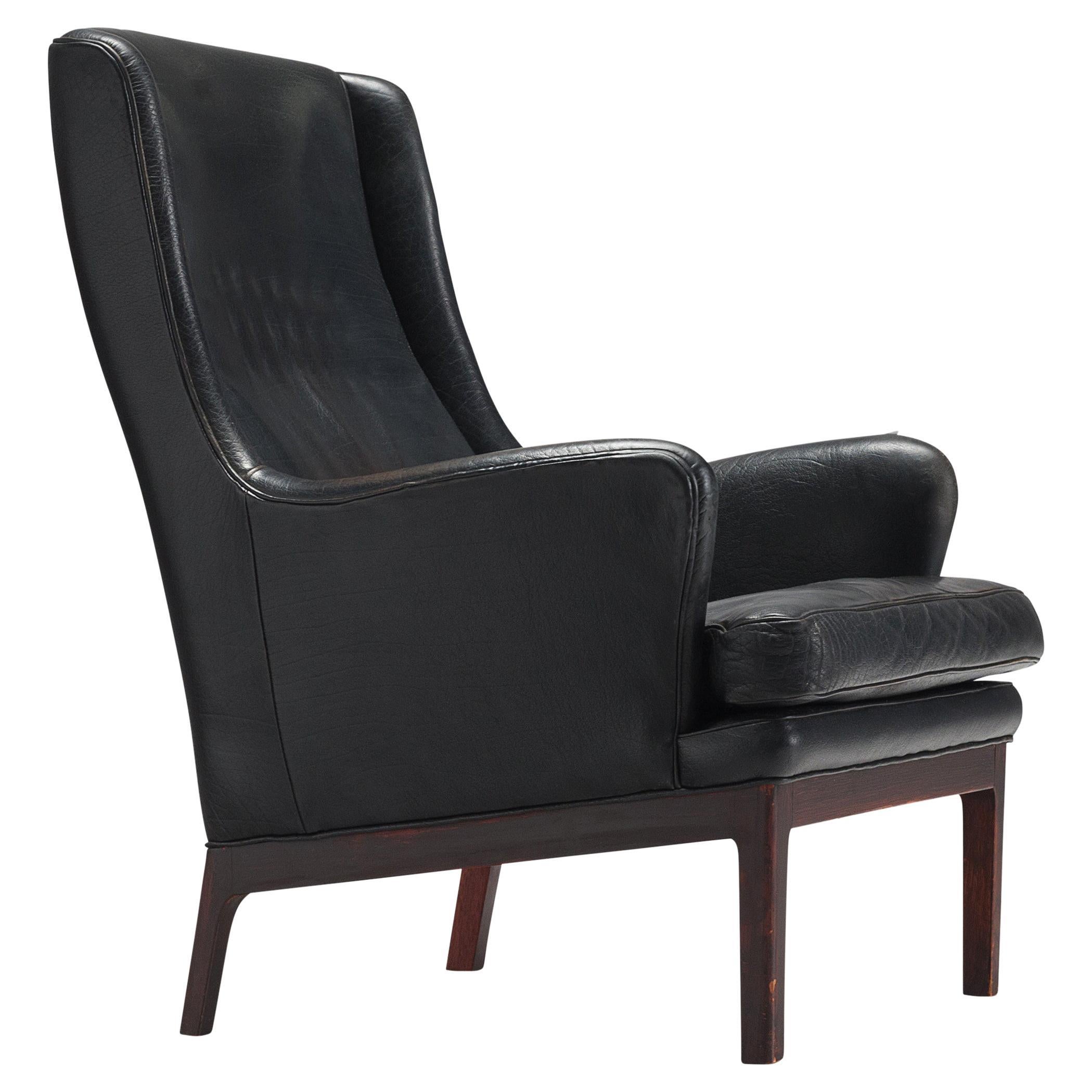 Arne Norell Reclining Leather Lounge Chair