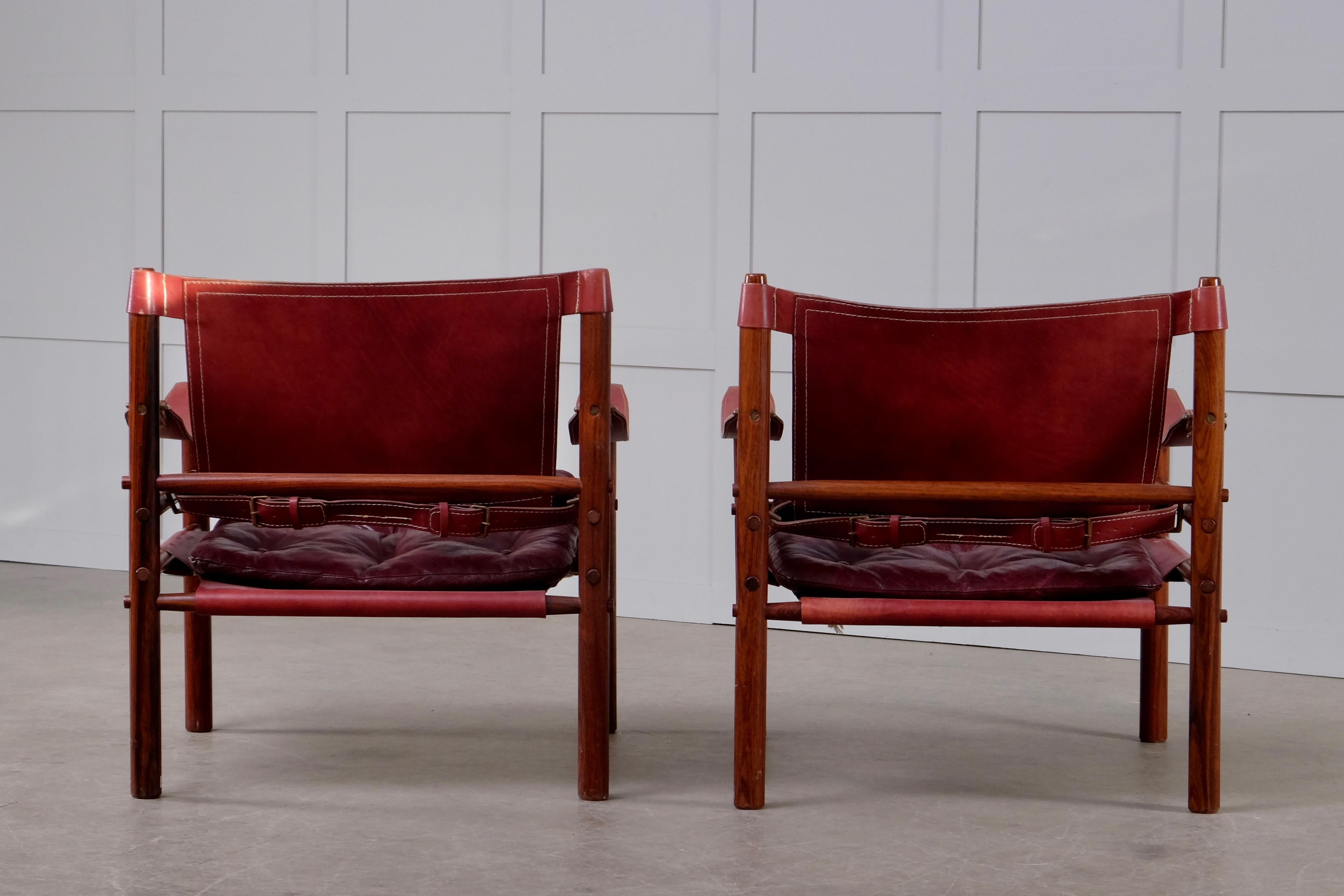 Swedish Arne Norell Sirocco Safari Chairs, 1960s