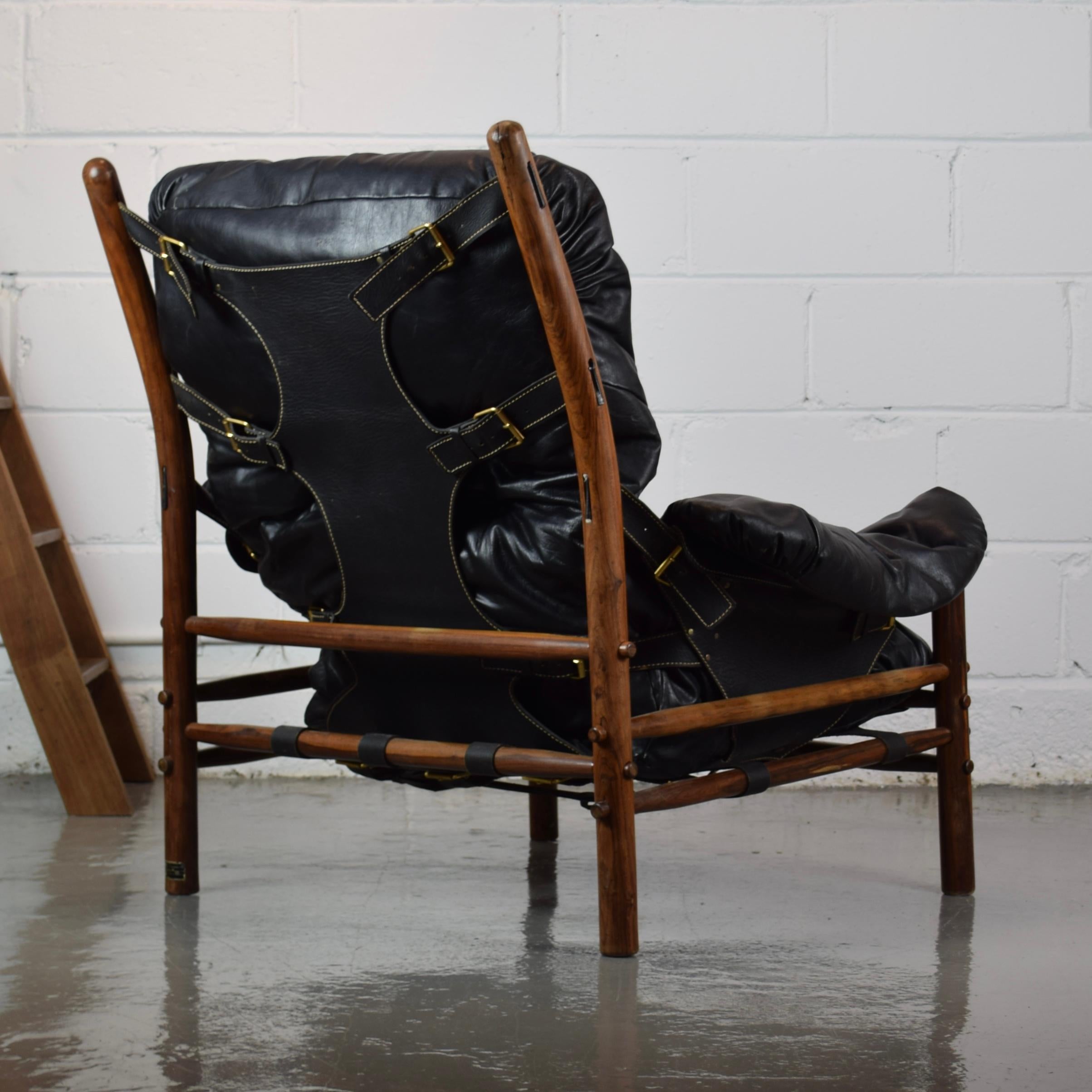 Arne Norell Rosewood Inca Chair In Excellent Condition In Puslinch, ON