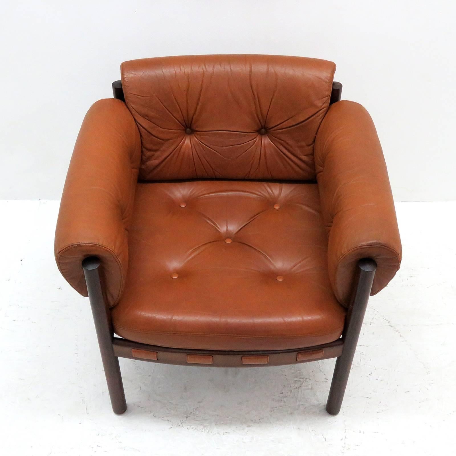 Scandinavian Modern Arne Norell Rosewood Lounge Chairs for Coja Culemborg