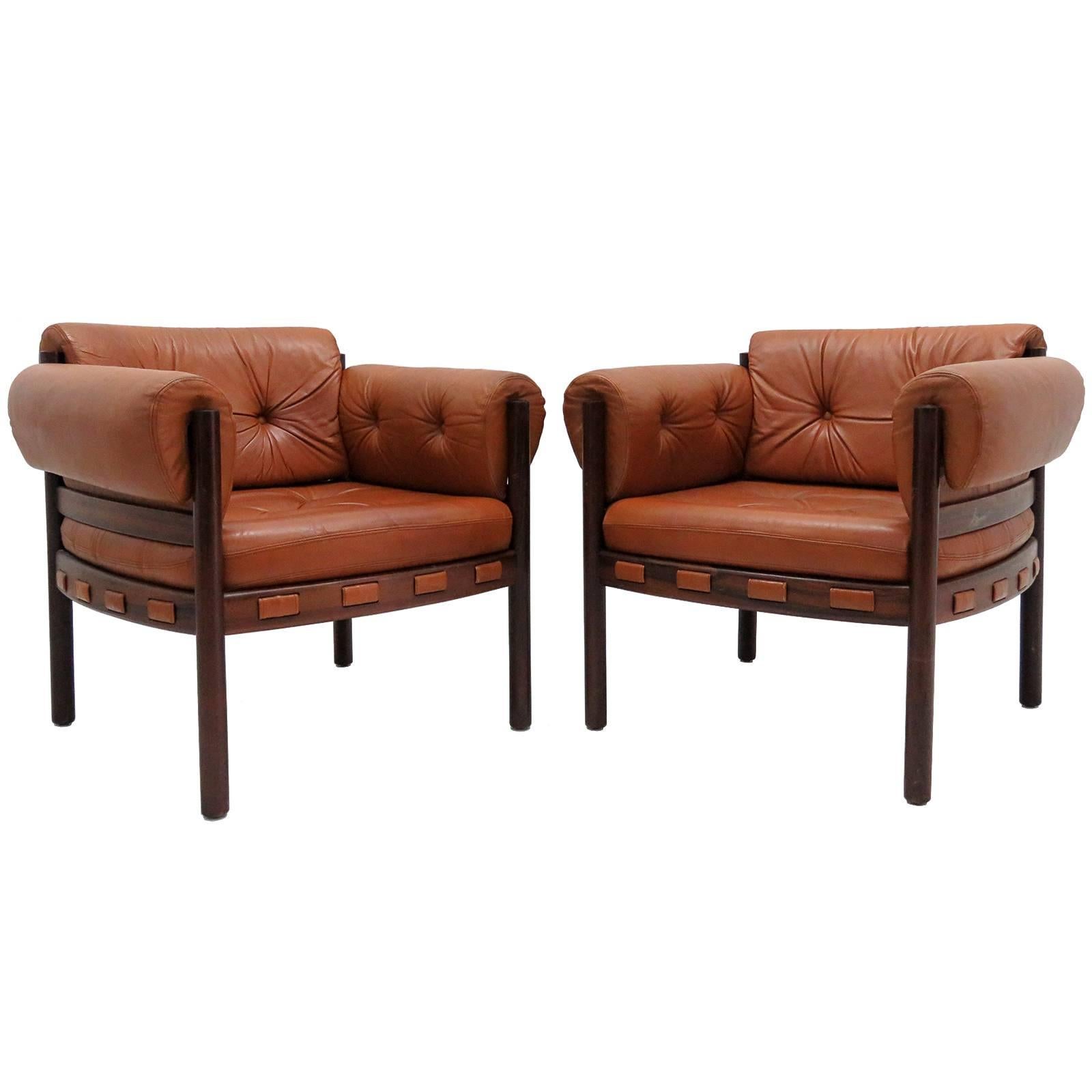 Arne Norell Rosewood Lounge Chairs for Coja Culemborg