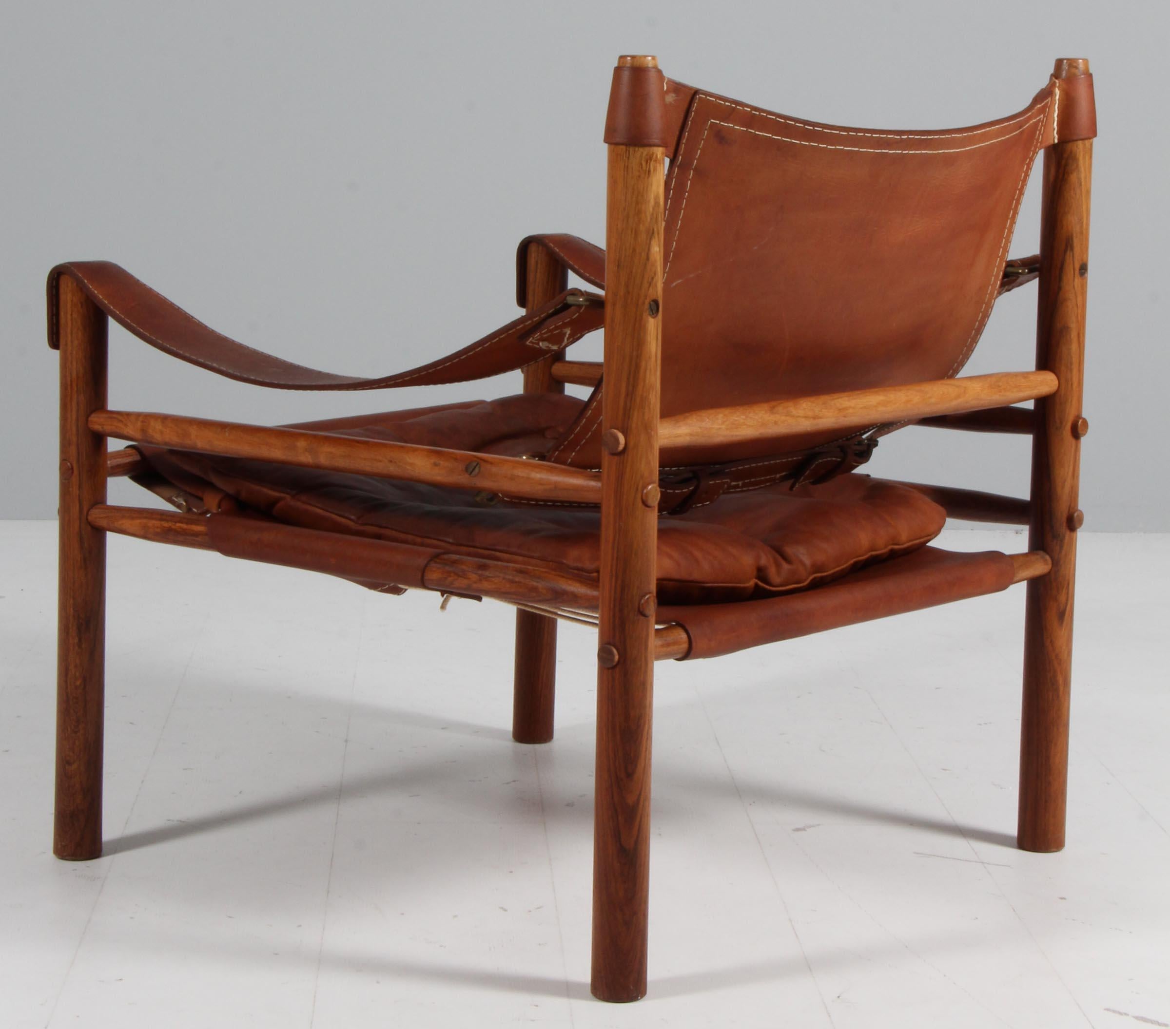 Leather Arne Norell Safari Chair, Model Scirocco