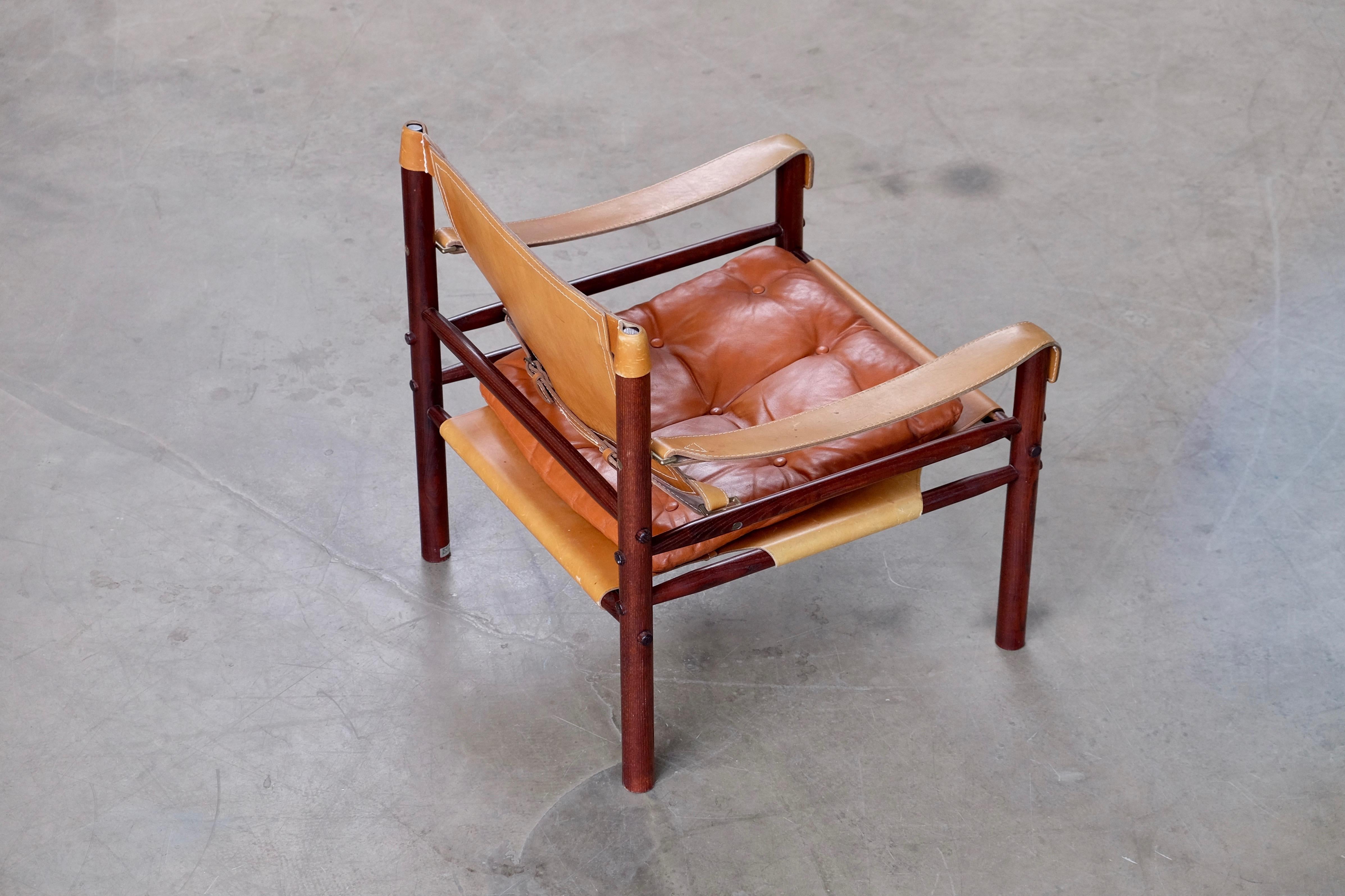 Swedish Arne Norell Safari Chair Model Sirocco, 1960s