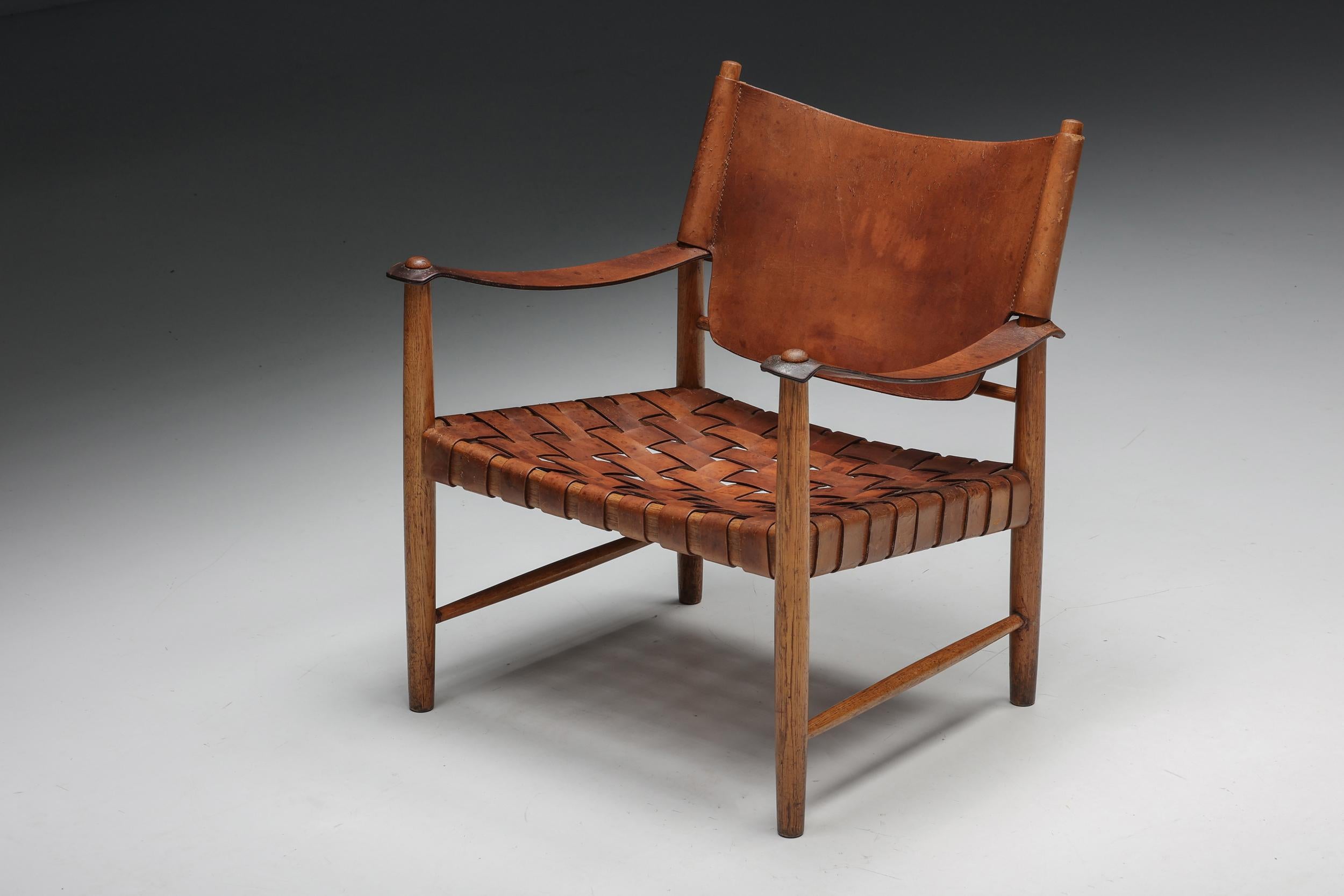 Arne Noréll Safari Chair, Norell Mobel, Sweden, 1960s For Sale 1