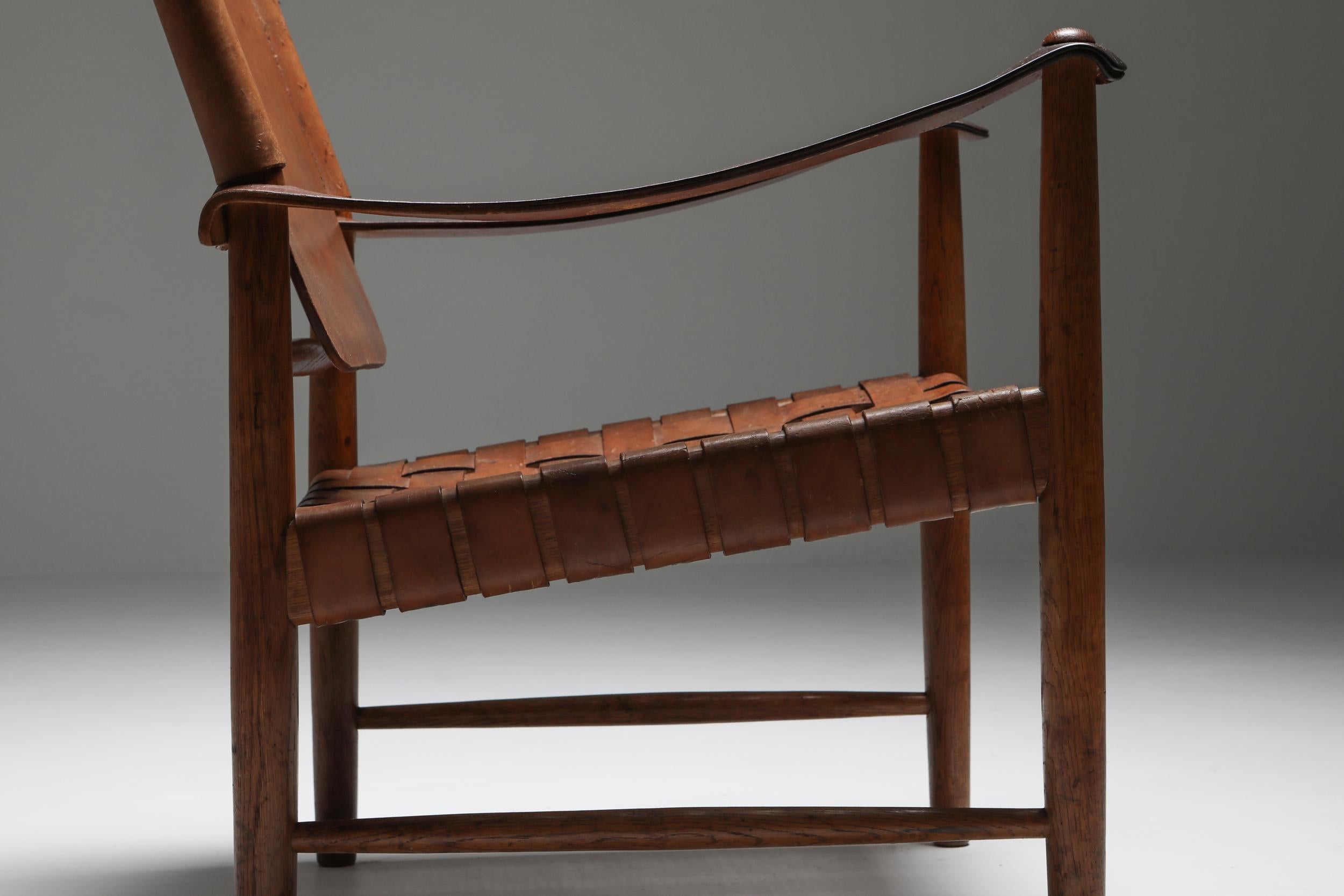 Mid-20th Century Arne Noréll Safari Chair, Norell Mobel, Sweden, 1960s For Sale