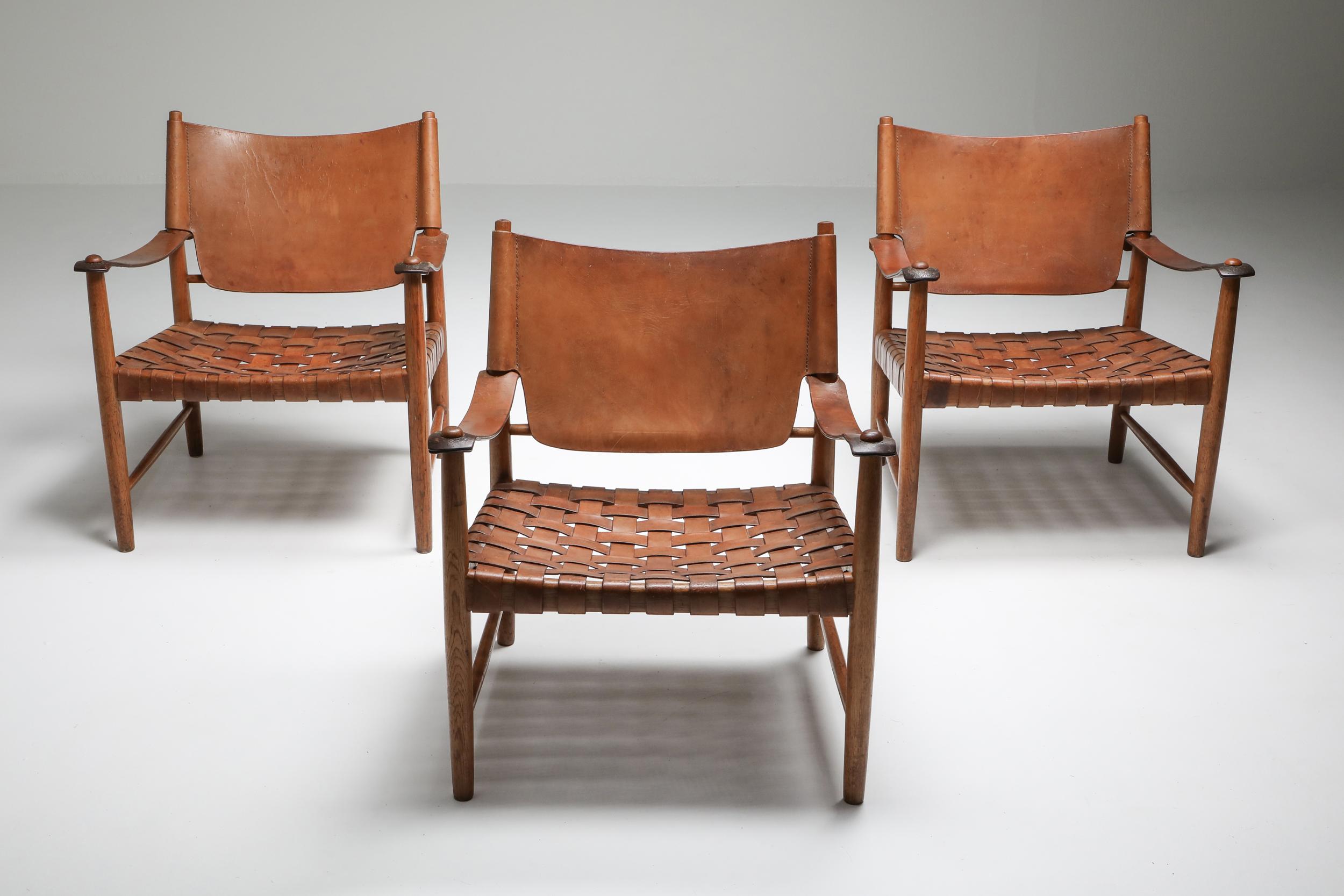 Swedish Arne Noréll Safari Chair, Norell Mobel, Sweden, 1960s