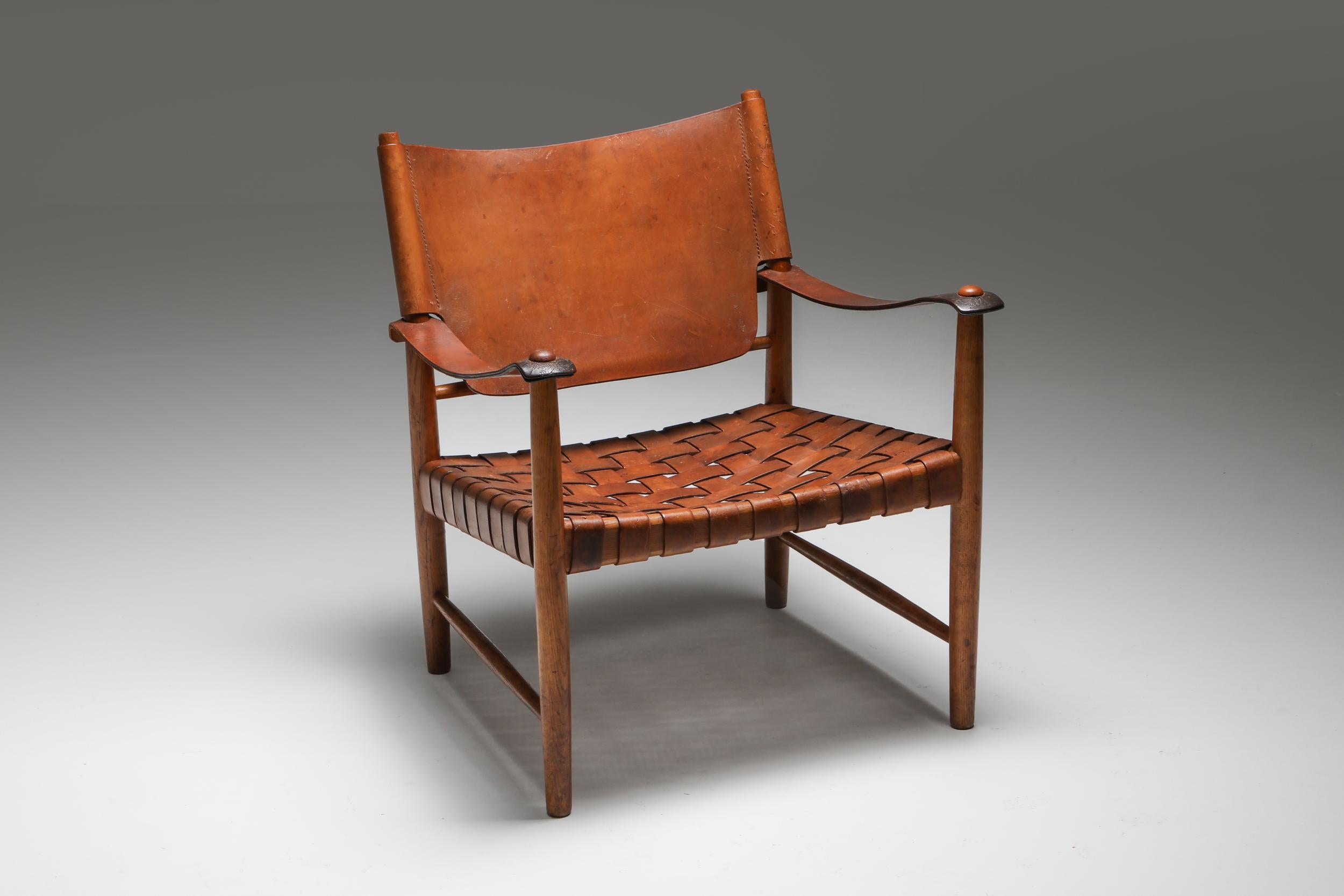 Scandinavian Modern Arne Noréll Safari Chair, Norell Mobel, Sweden, 1960s For Sale