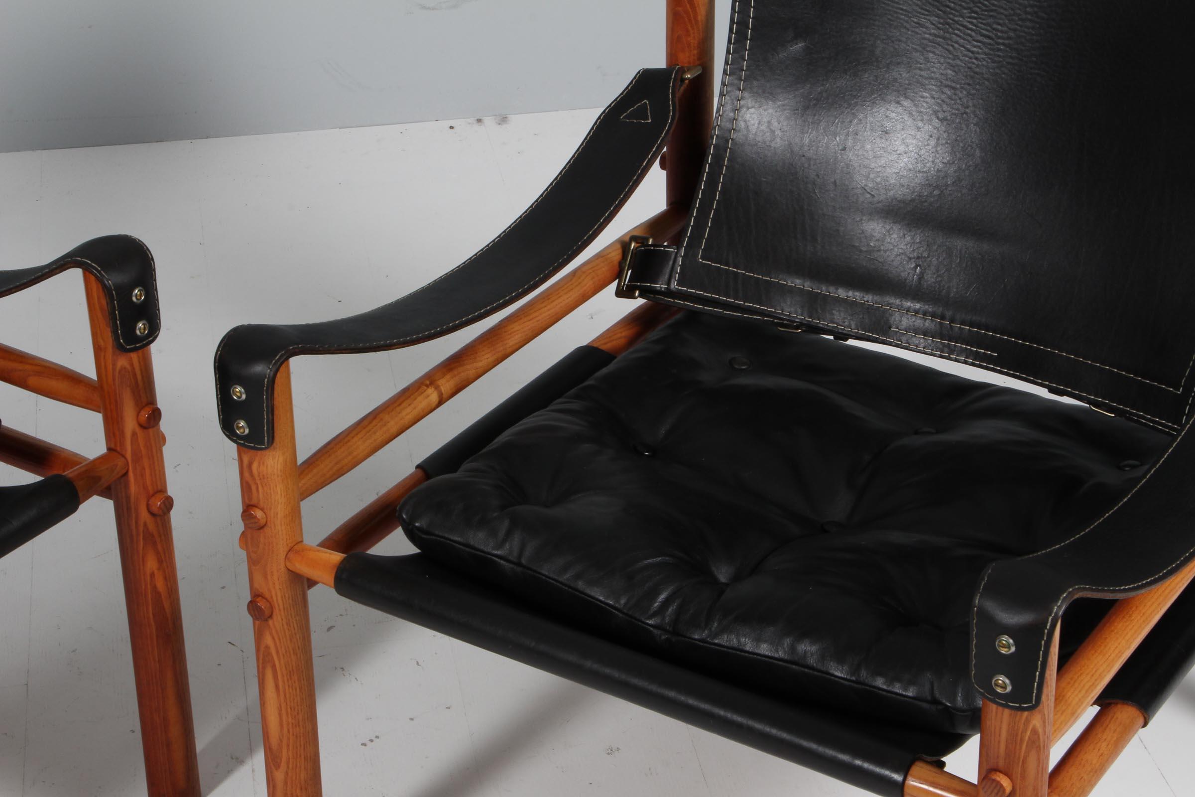 Scandinavian Modern Arne Norell Safari Chairs, Model Scirocco