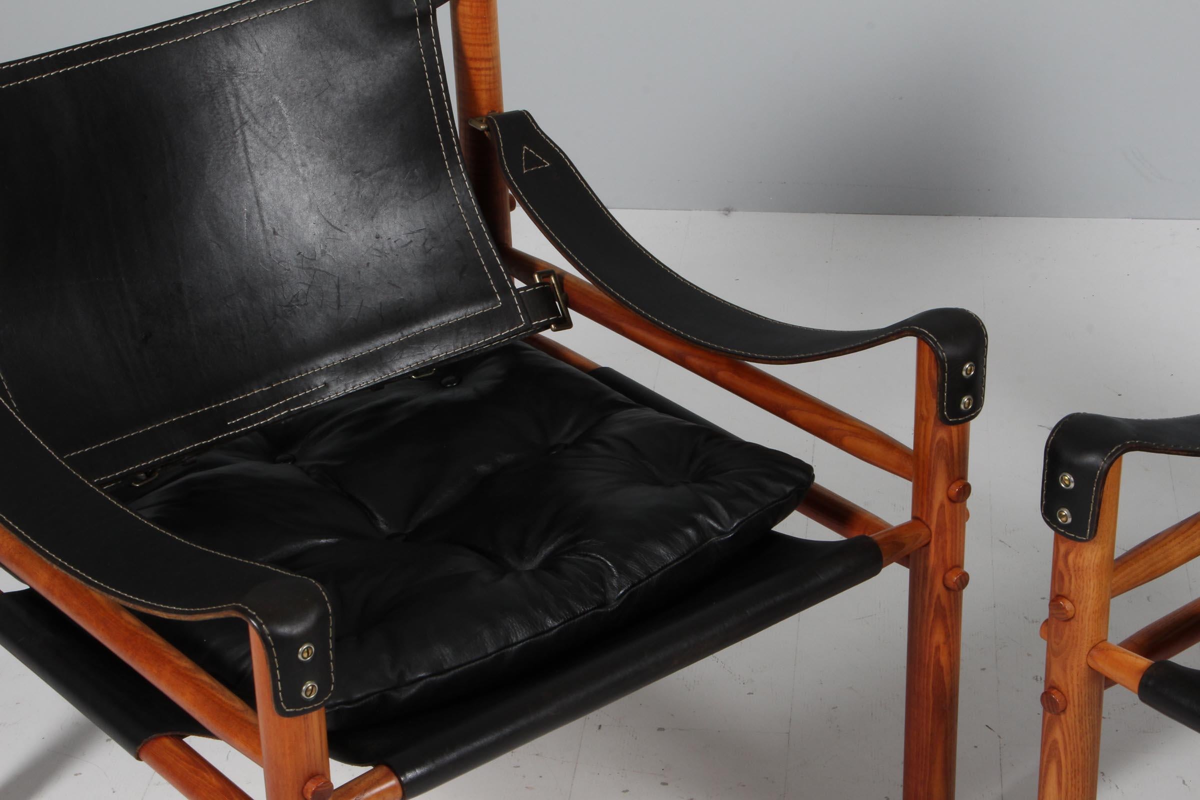 Swedish Arne Norell Safari Chairs, Model Scirocco