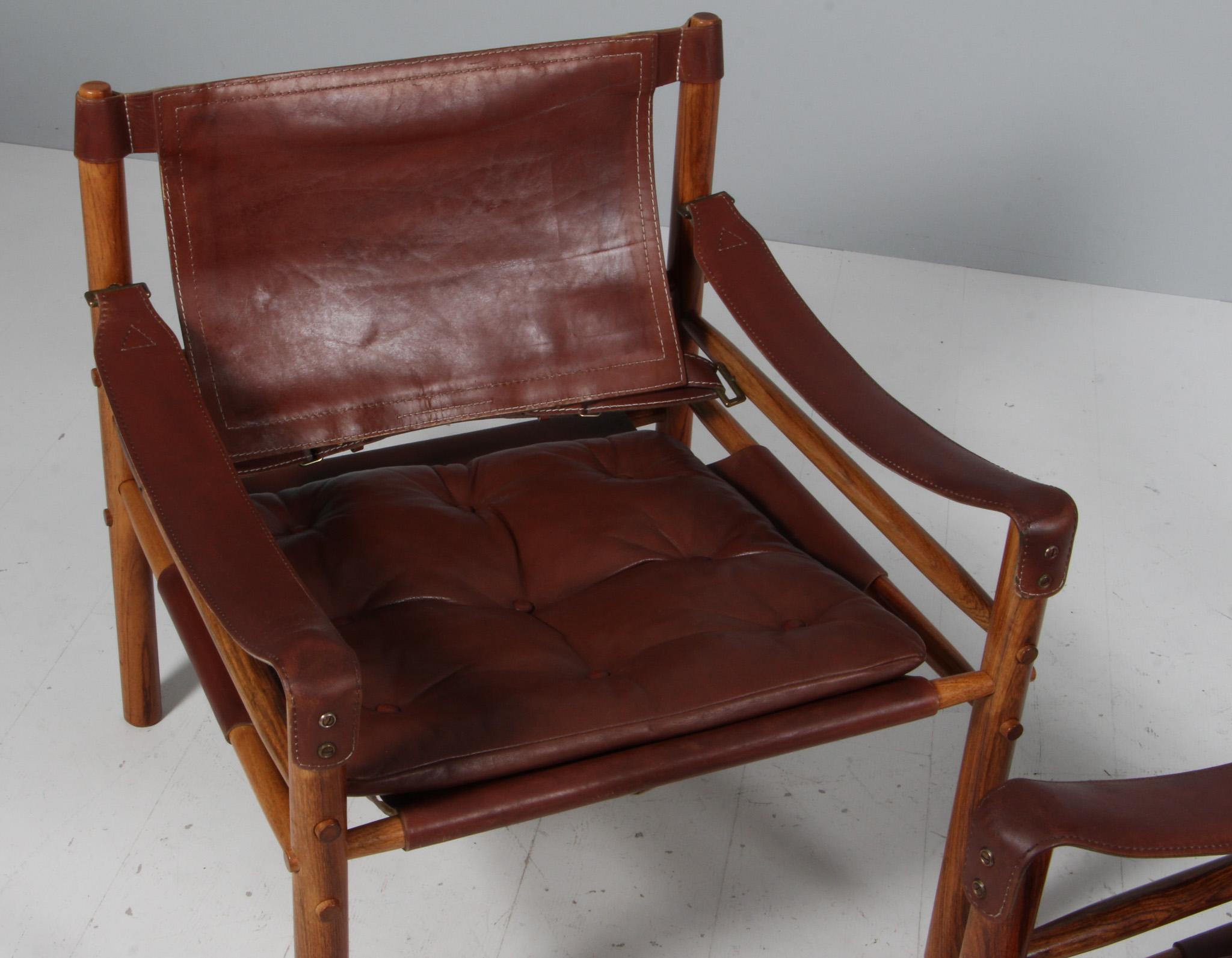 Swedish Arne Norell Safari Chairs, Model Scirocco