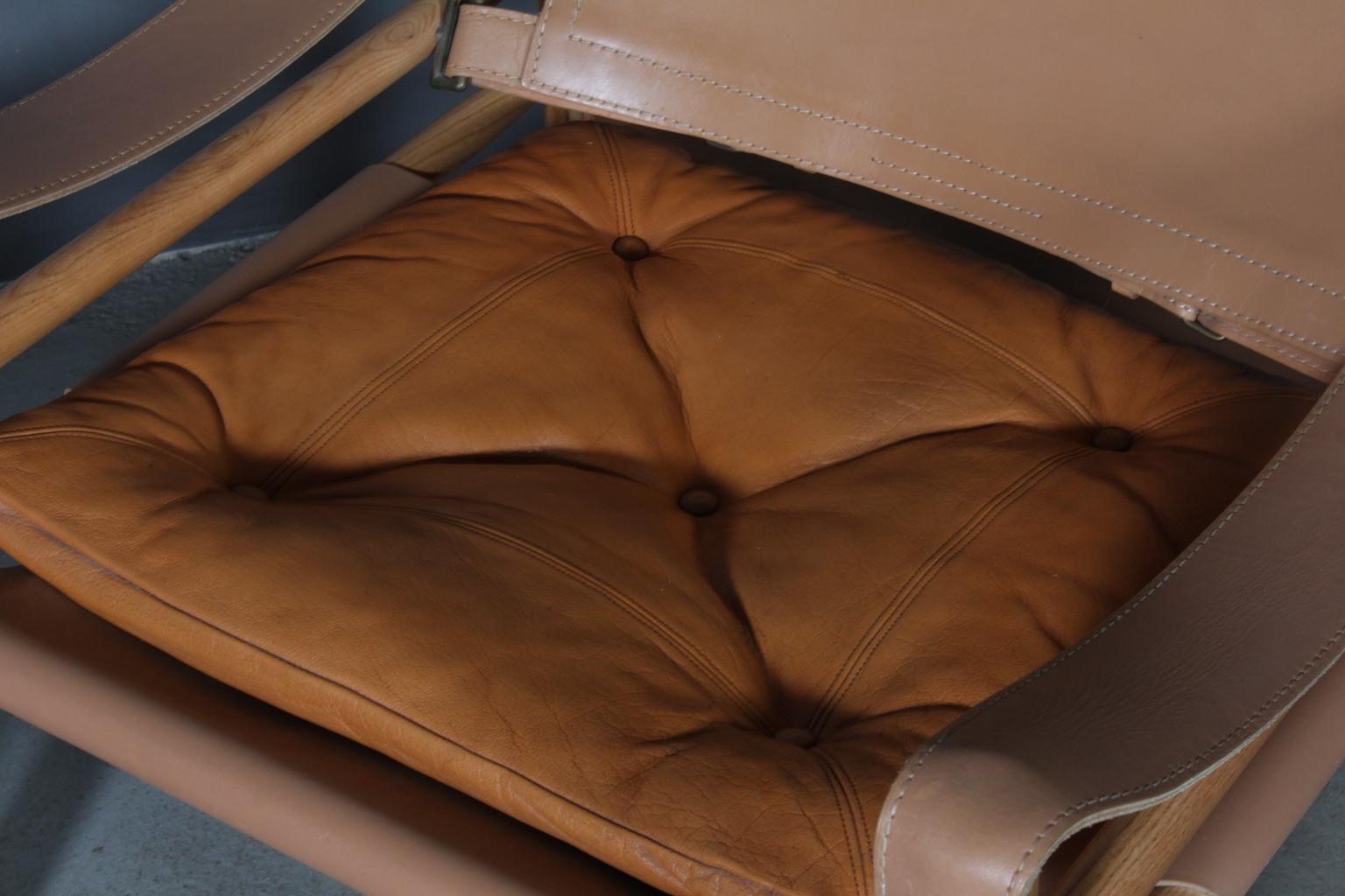 Leather Arne Norell Safari Chairs, Model Scirocco