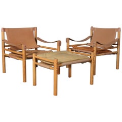 Vintage Arne Norell Safari Chairs, Model Scirocco