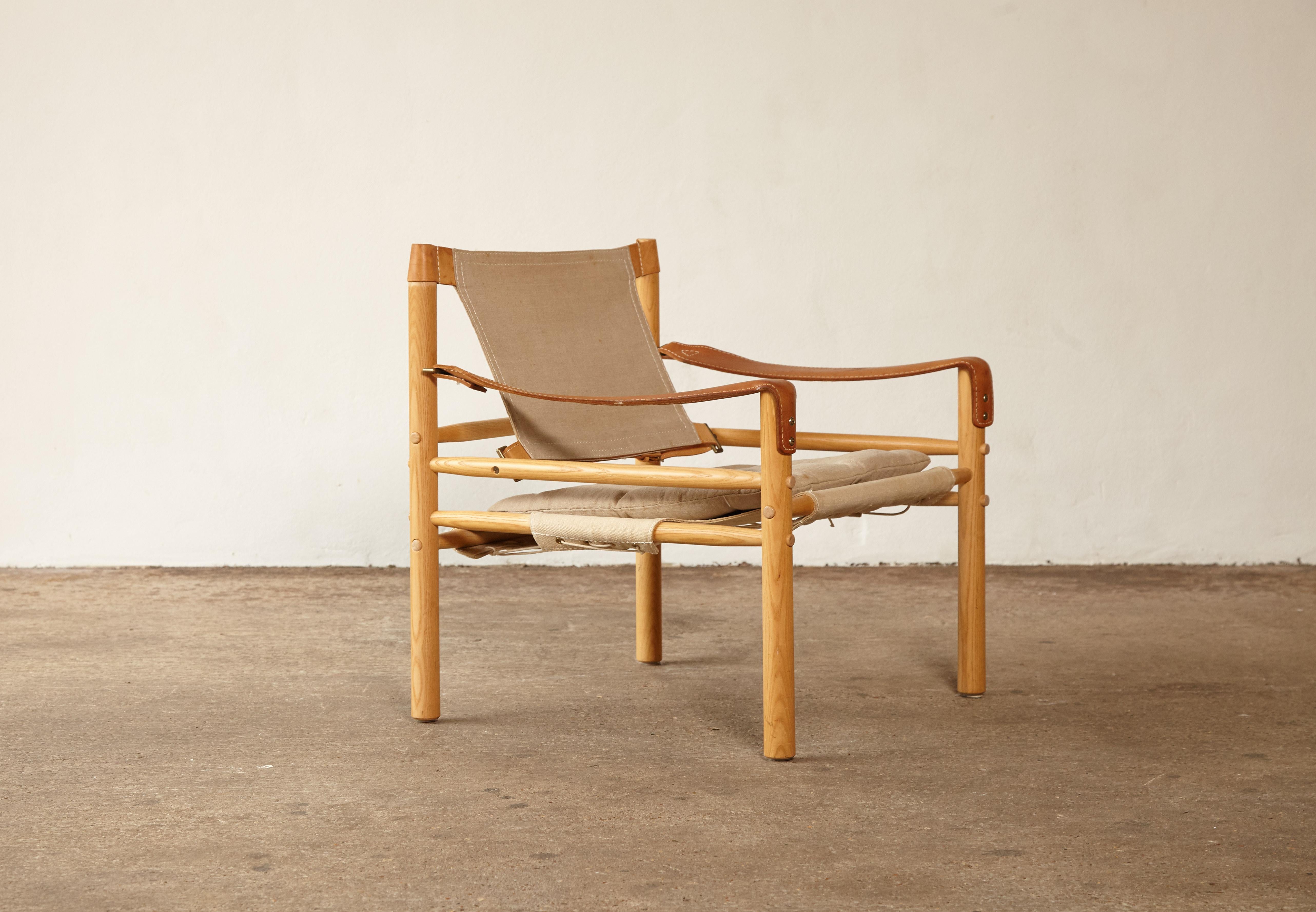 Scandinavian Modern Arne Norell Safari Sirocco Lounge Chair, Norell Mobel, Sweden, 1970s