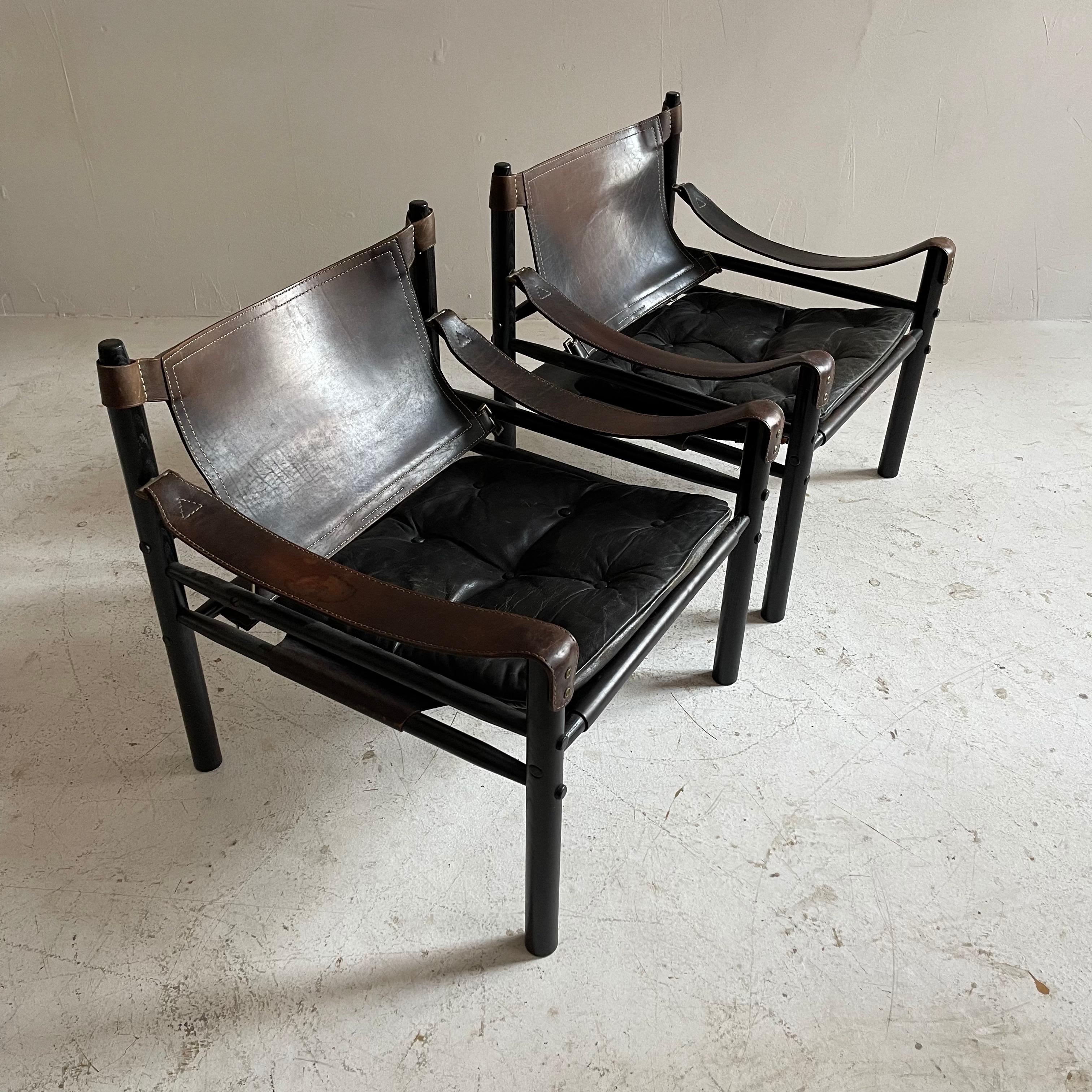 Swedish Arne Norell Sirocco Safari Chairs Set of Two, Sweden 1960s