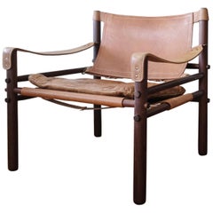 Arne Norell Sirocco Safari Chair Cognac Leather 1960s