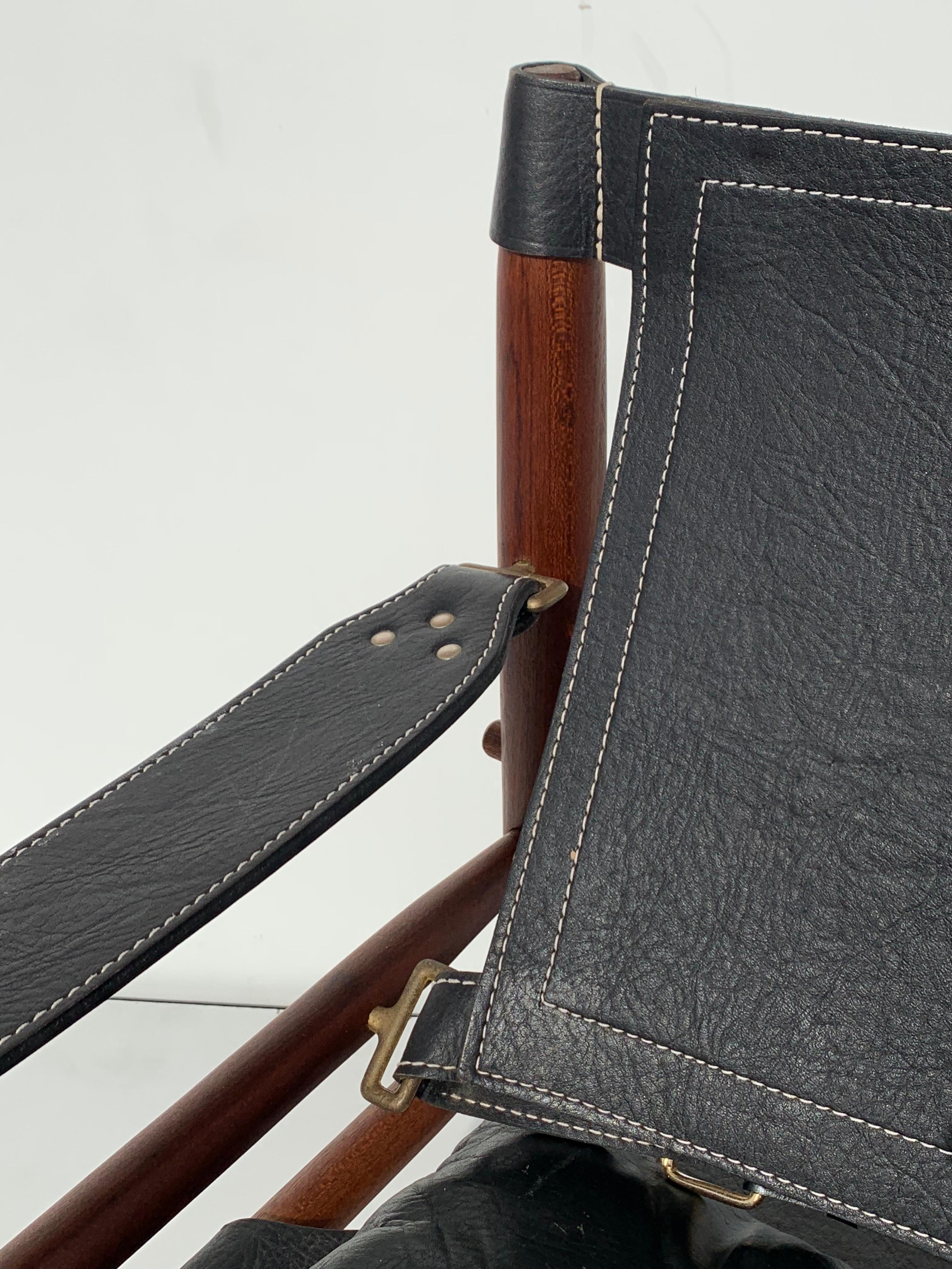 Arne Norell Sirocco Safari Chair in Black Leather 3