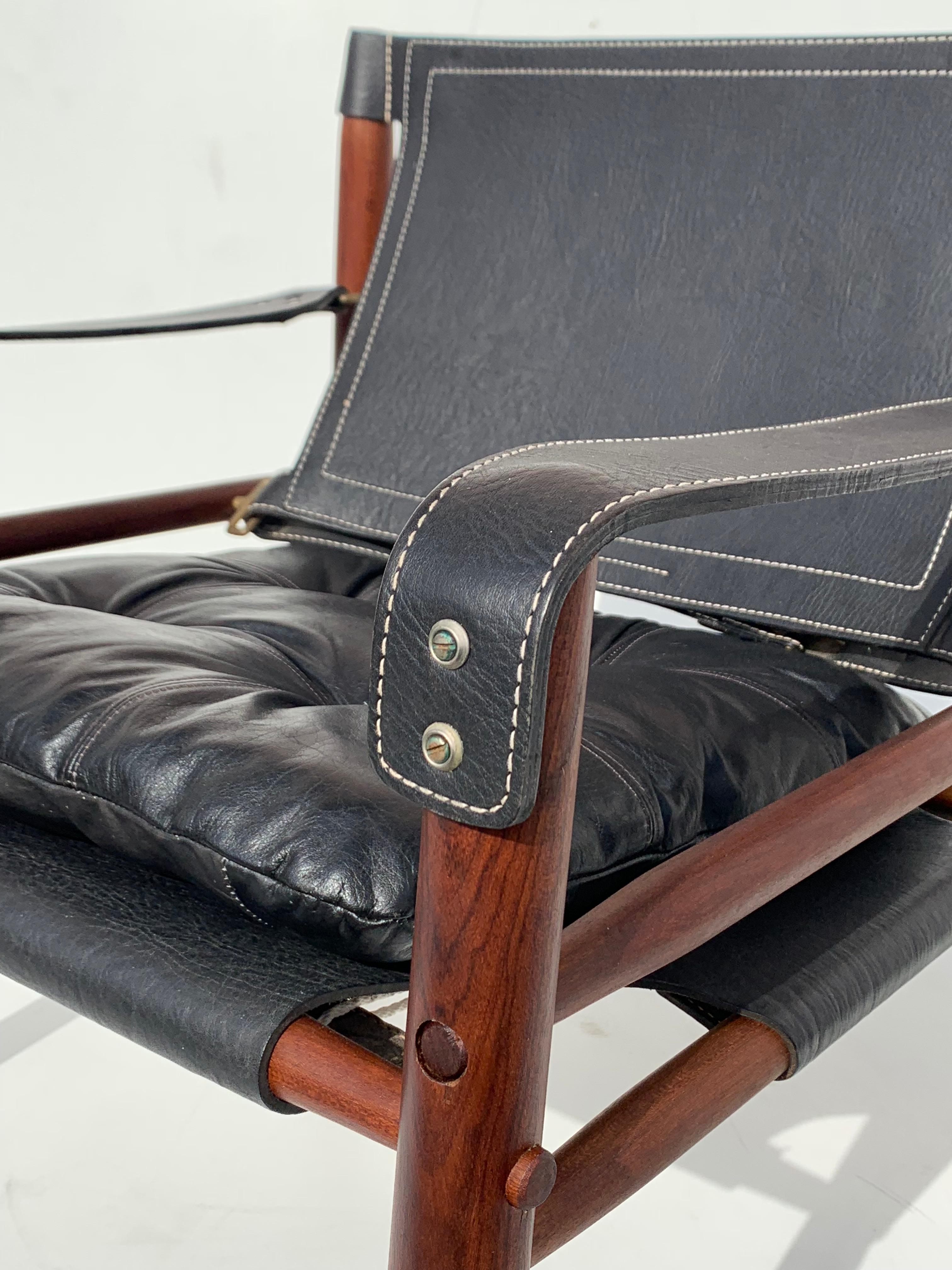 Arne Norell Sirocco Safari Chair in Black Leather 4