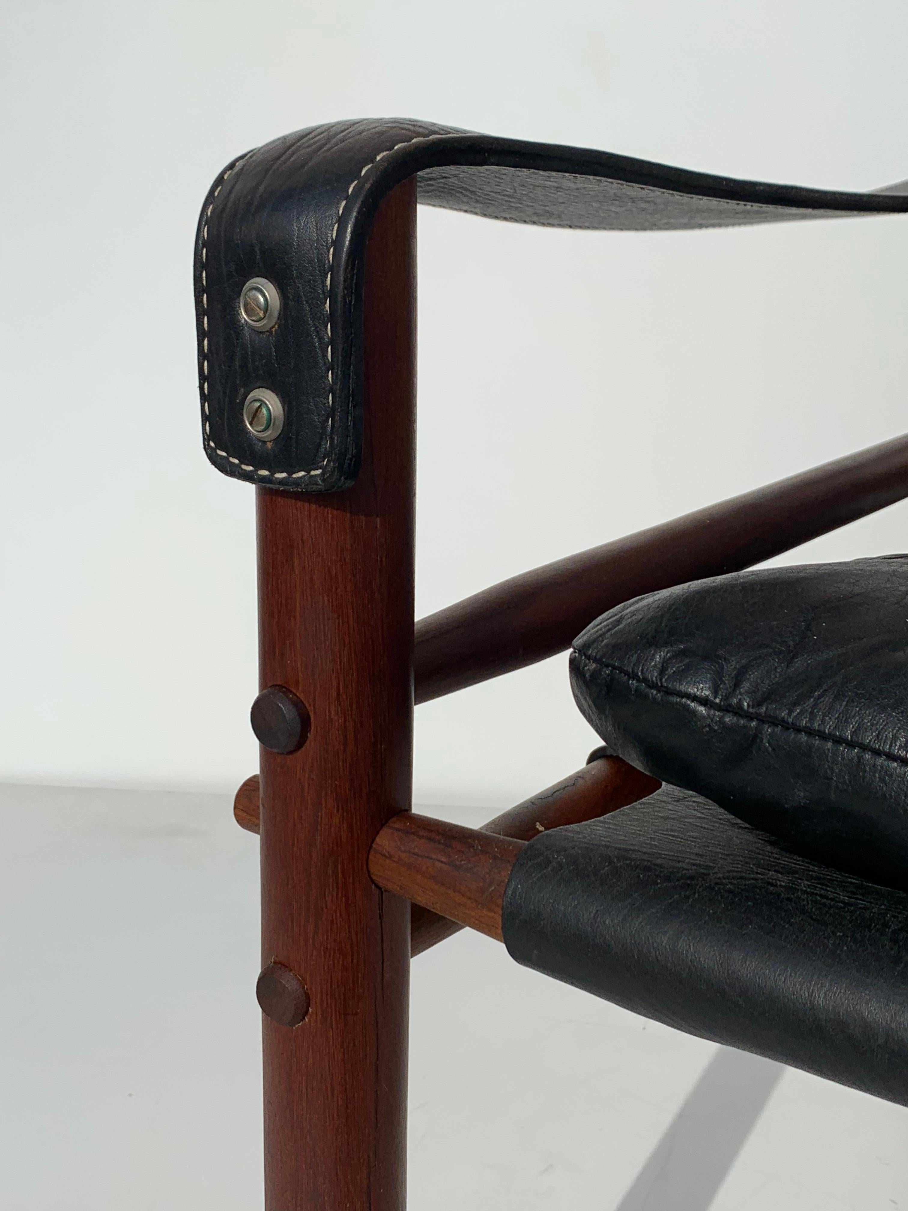 Arne Norell Sirocco Safari Chair in Black Leather 5