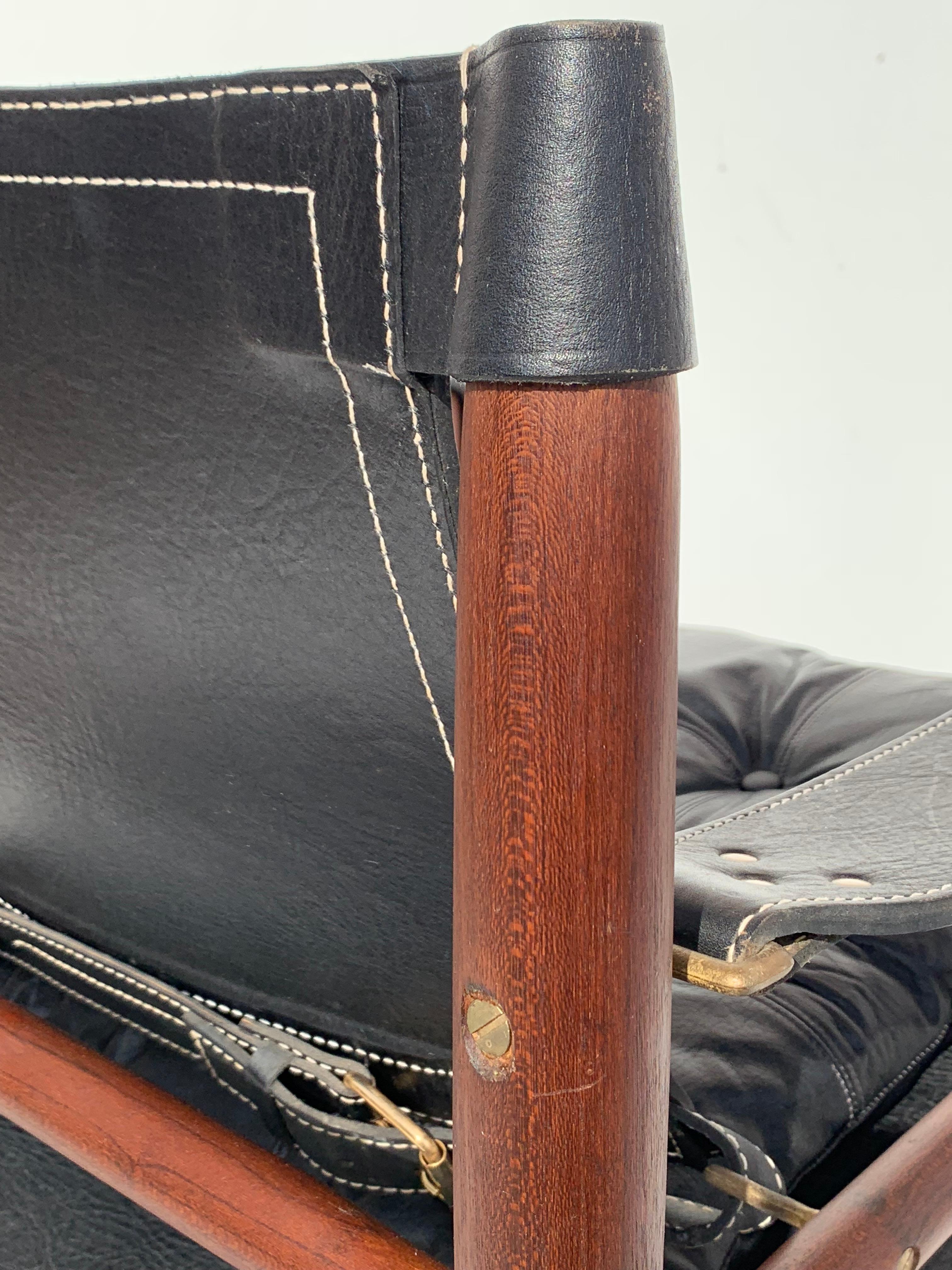 Arne Norell Sirocco Safari Chair in Black Leather 8